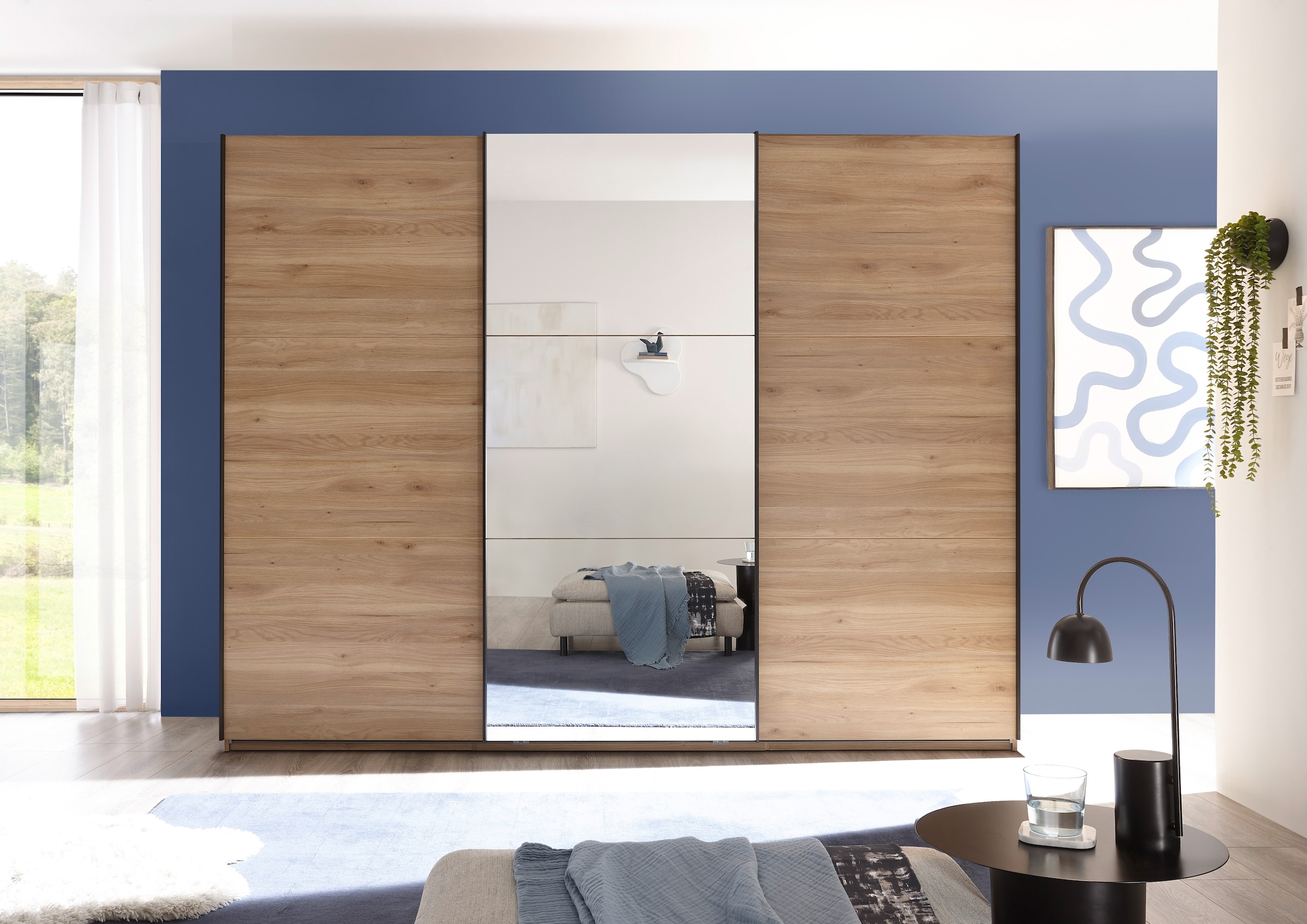 Schlafkontor Armoire à portes coulissantes »Bravo Kleiderschrank, Schiebetürenschrank« mit Spiegeltür, wahlweise mit Zubehör