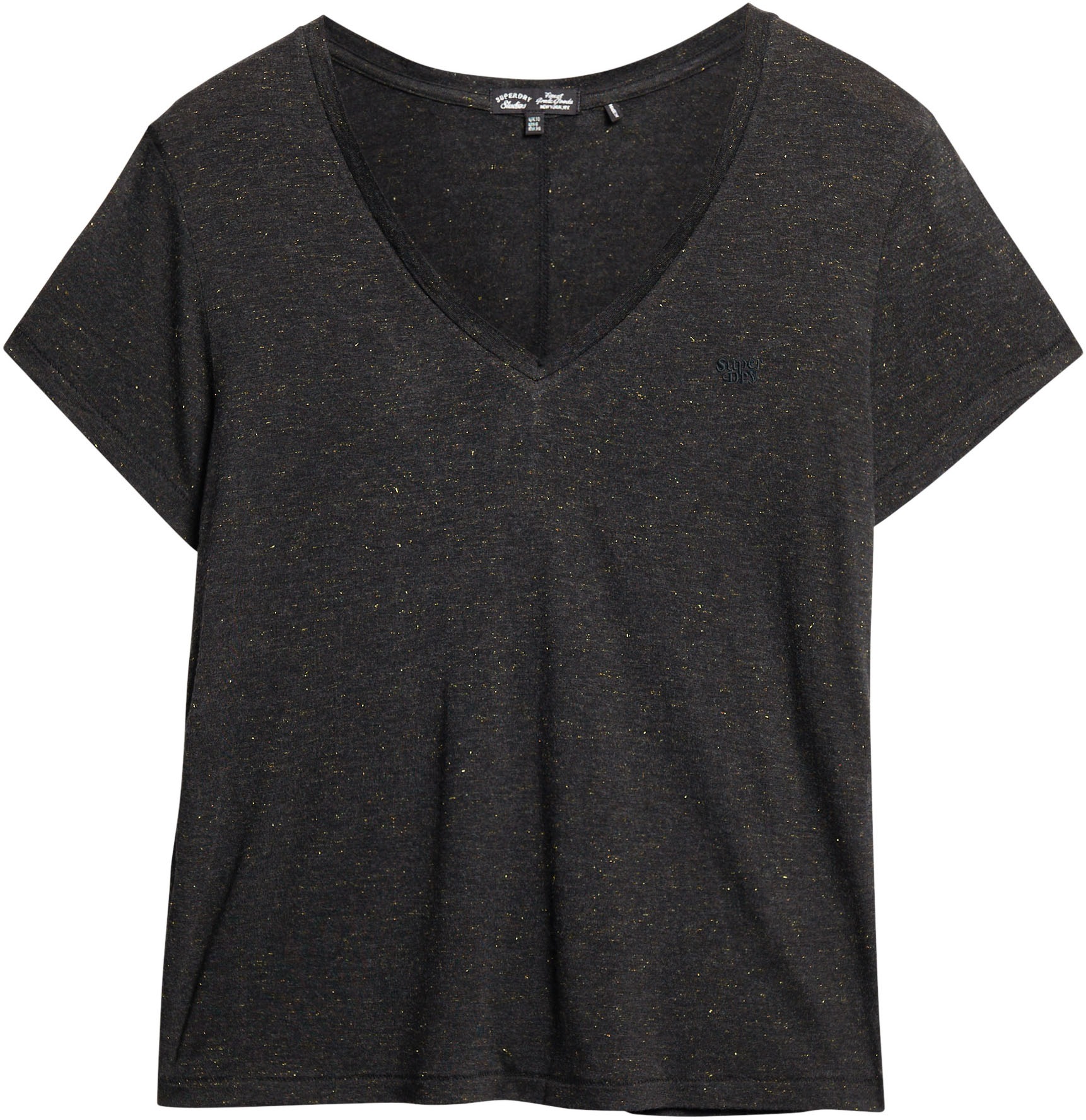 Superdry V-Shirt »STUDIOS SLUB EMB VEE TEE«, strukturiertes T-Shirt mit V-Ausschnitt und Stickerei