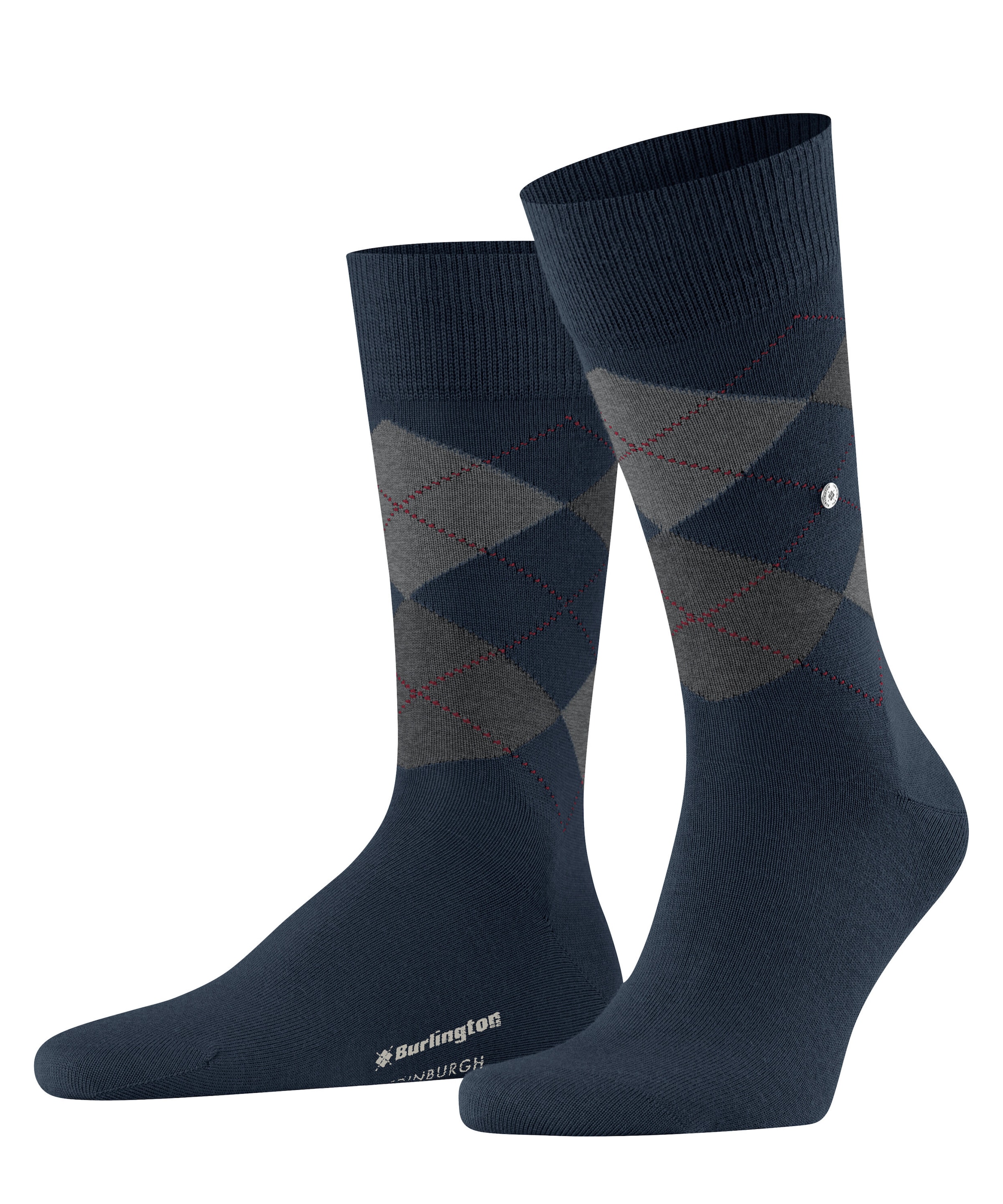 Image of Burlington Socken "Edinburgh" Einheitsgrösse 40-46, klassisches Argyle-Muster, wärmende Wollmischung