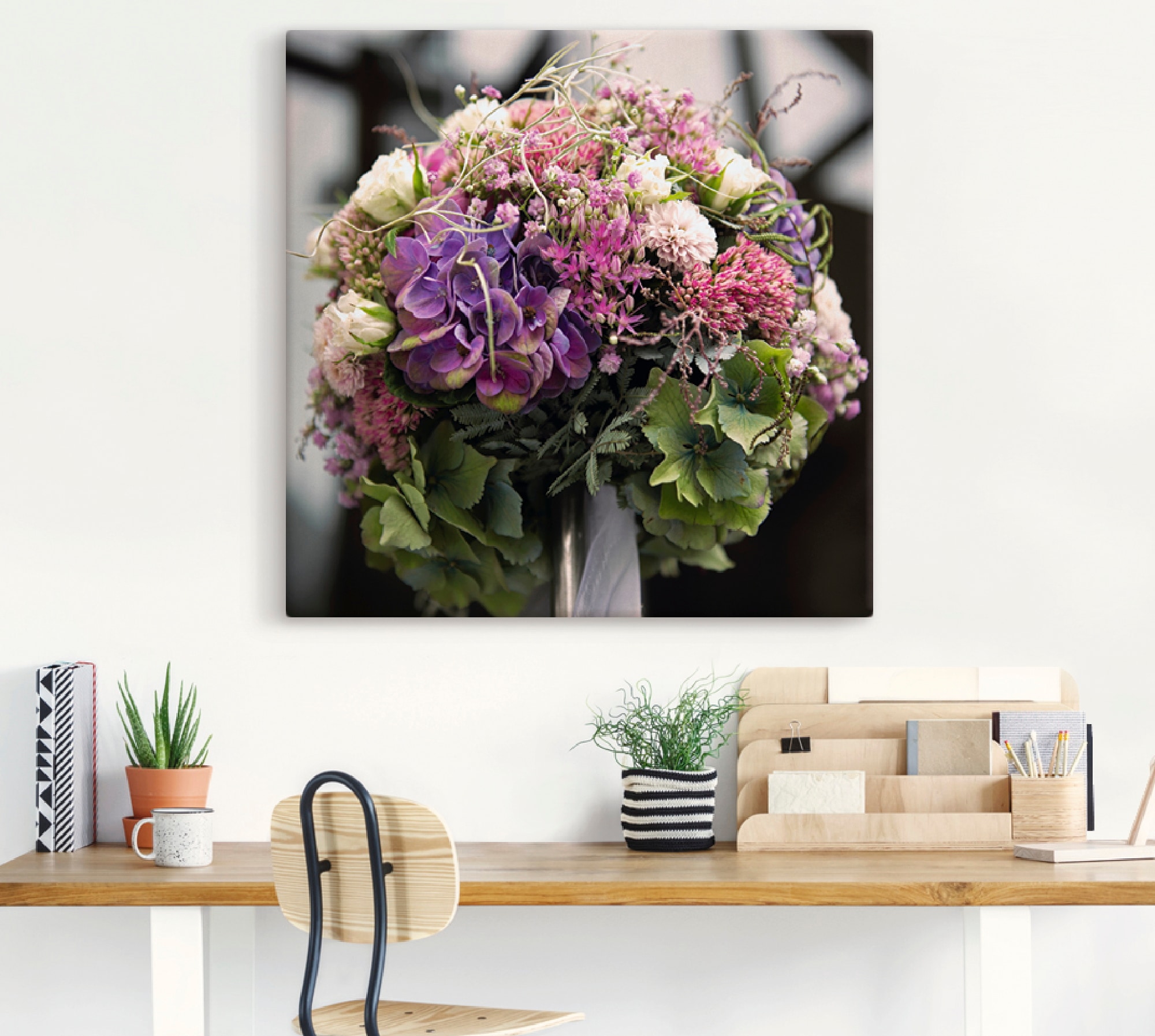 Artland Leinwandbild »Blumenkugel« Blumen 1 Stk. tlg. auf Holzrahmen gespannt