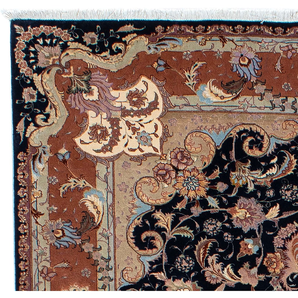 morgenland Orientteppich »Perser - Täbriz - Royal - 200 x 155 cm - dunkelblau«, rechteckig, Wohnzimmer, Handgeknüpft, Einzelstück mit Zertifikat