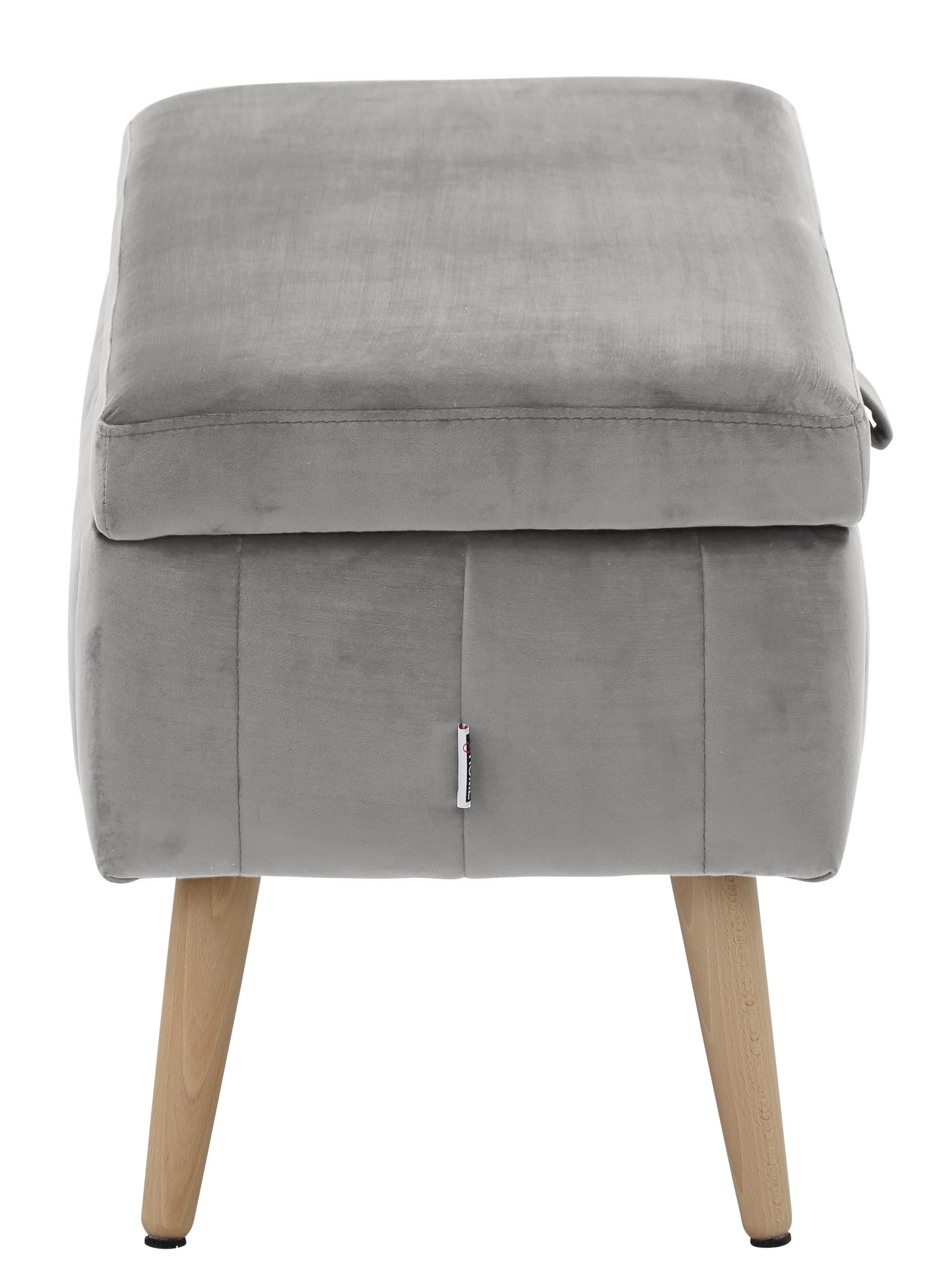 INOSIGN Truhenbank »AMIRA Sitzbank mit Stauraum, Masse B/T/H: 81/36/43 cm«, mit Staufach, in 3 Bezugsqualitäten mit feiner Steppung