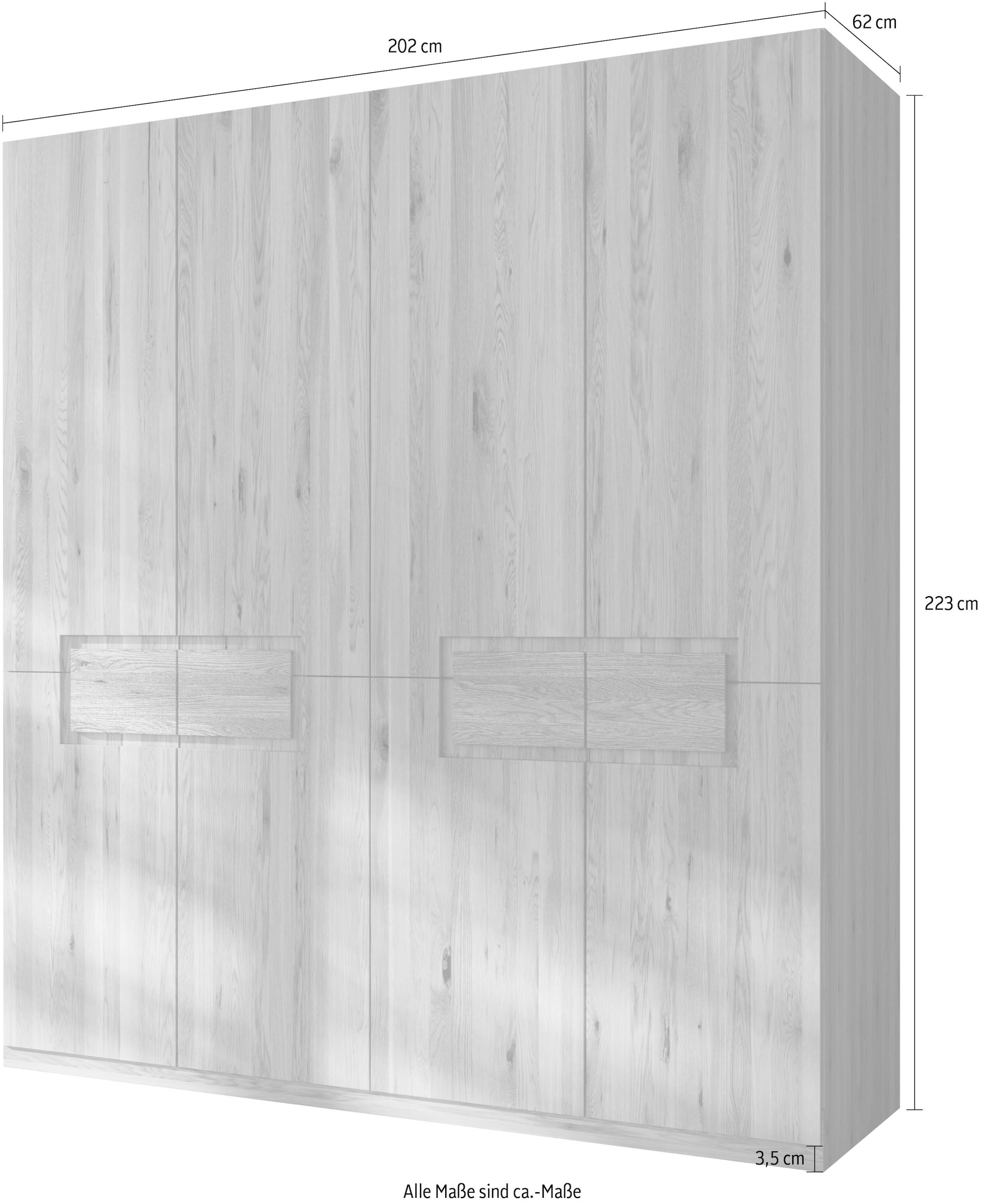 Home affaire Kleiderschrank »Ambroise aus Wildeiche, erhältlich in verschiedenen Breiten«, Massivholz-Kleiderschrank, im 50 cm Raster planbar