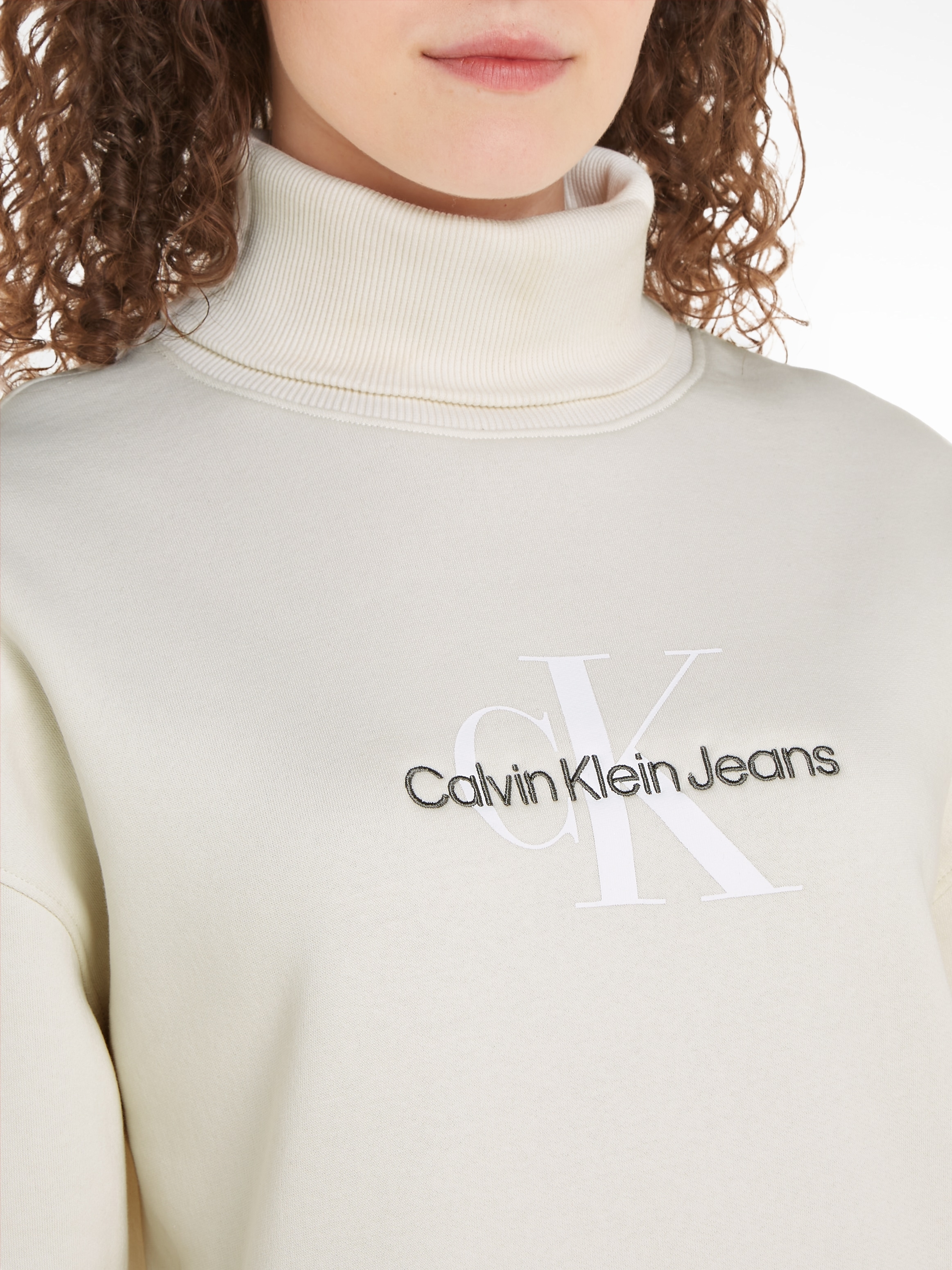 ♕ Calvin Klein Jeans auf NECK DRESS« versandkostenfrei »MONOLOGO ROLL Sweatkleid