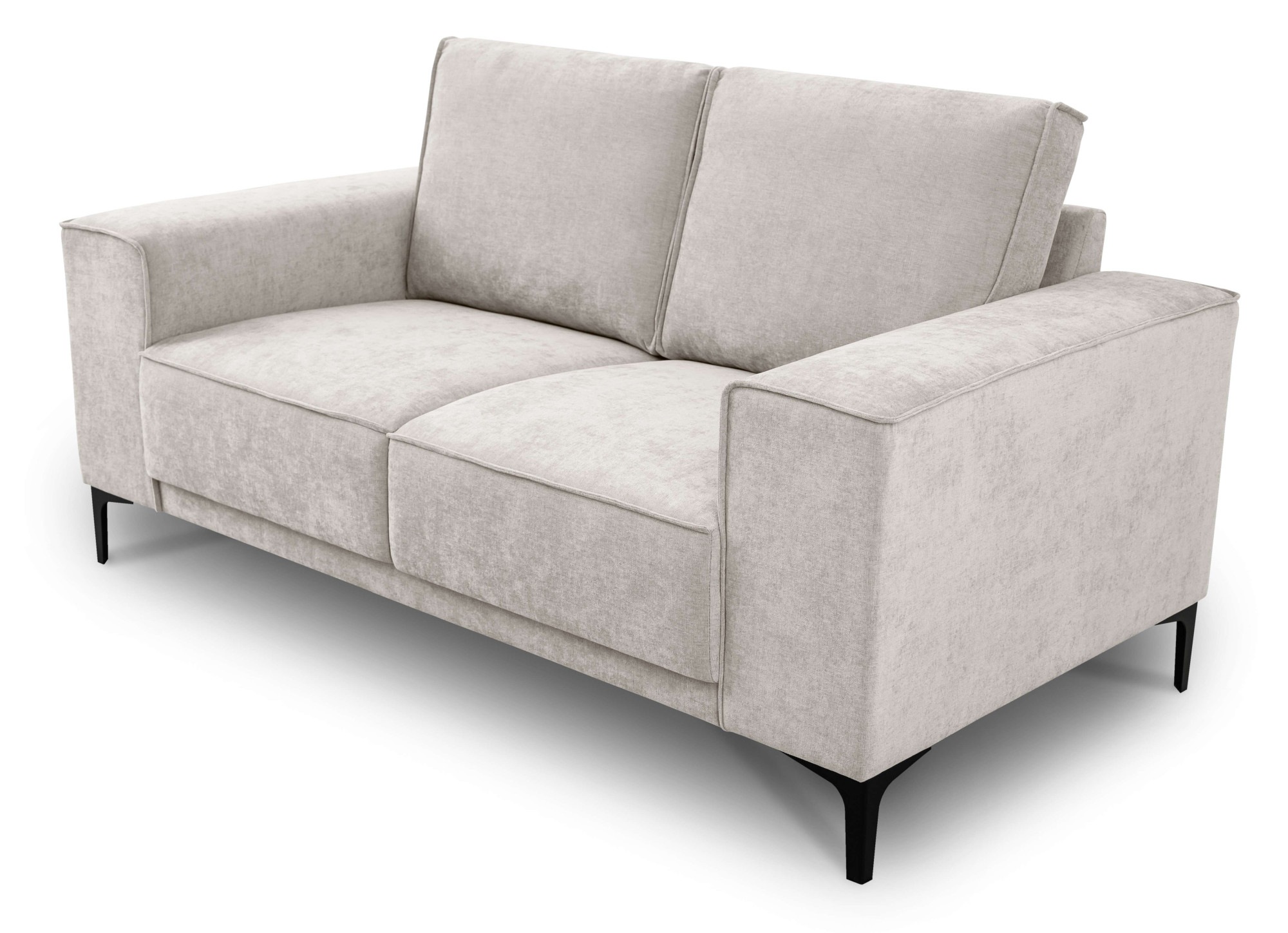Places of Style 2-Sitzer »Kompaktsofa Oland, Struktur, Flachgewebe, Luxus-Microfaser, Boucle«, 164 cm, Wellenunterfederung, Skandi-Design, Metallfüsse