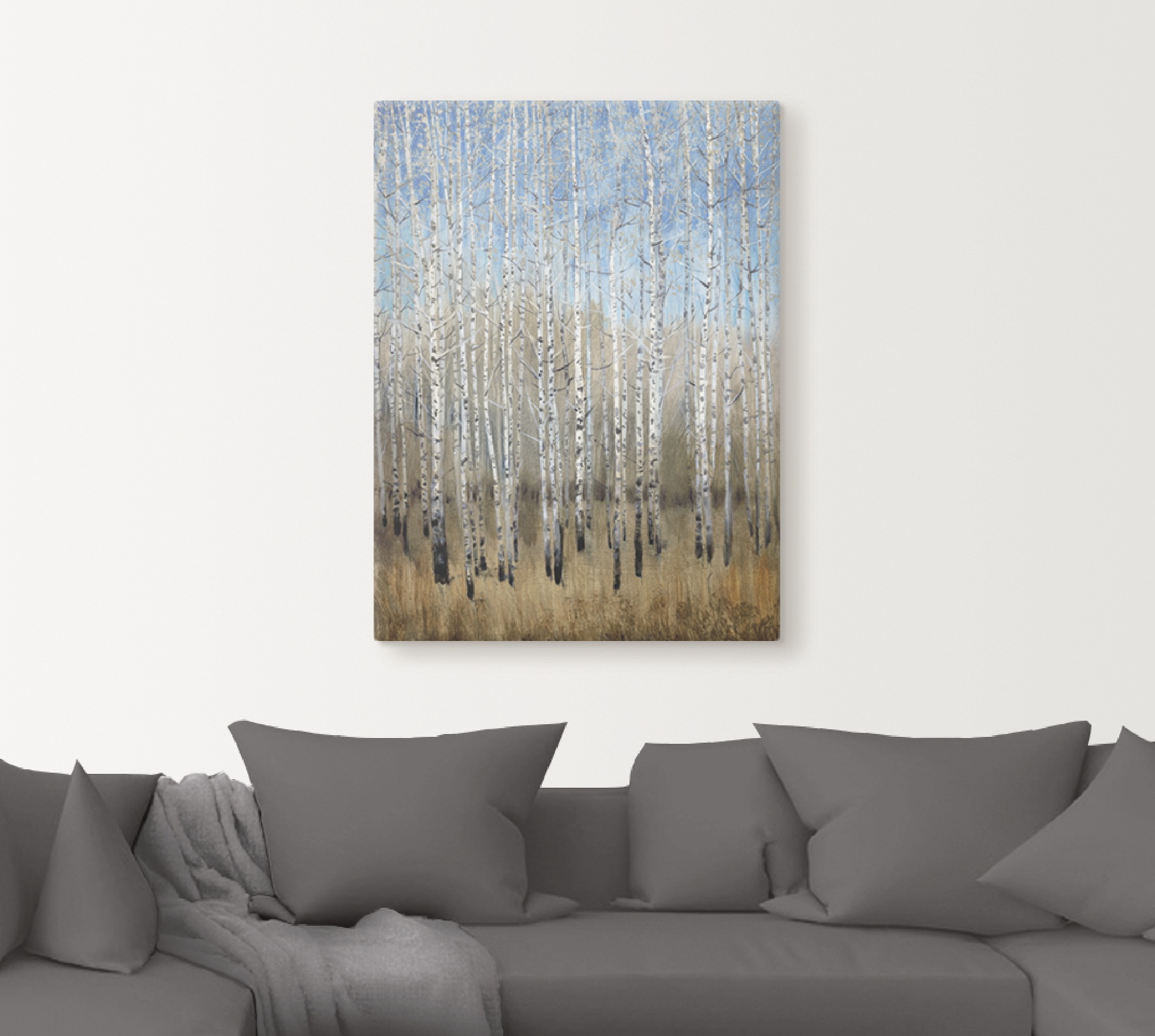 Artland Tableau sur toile »Staubige blaue Birken II« 1 cuis tlg. auf Holzrahmen gespannt