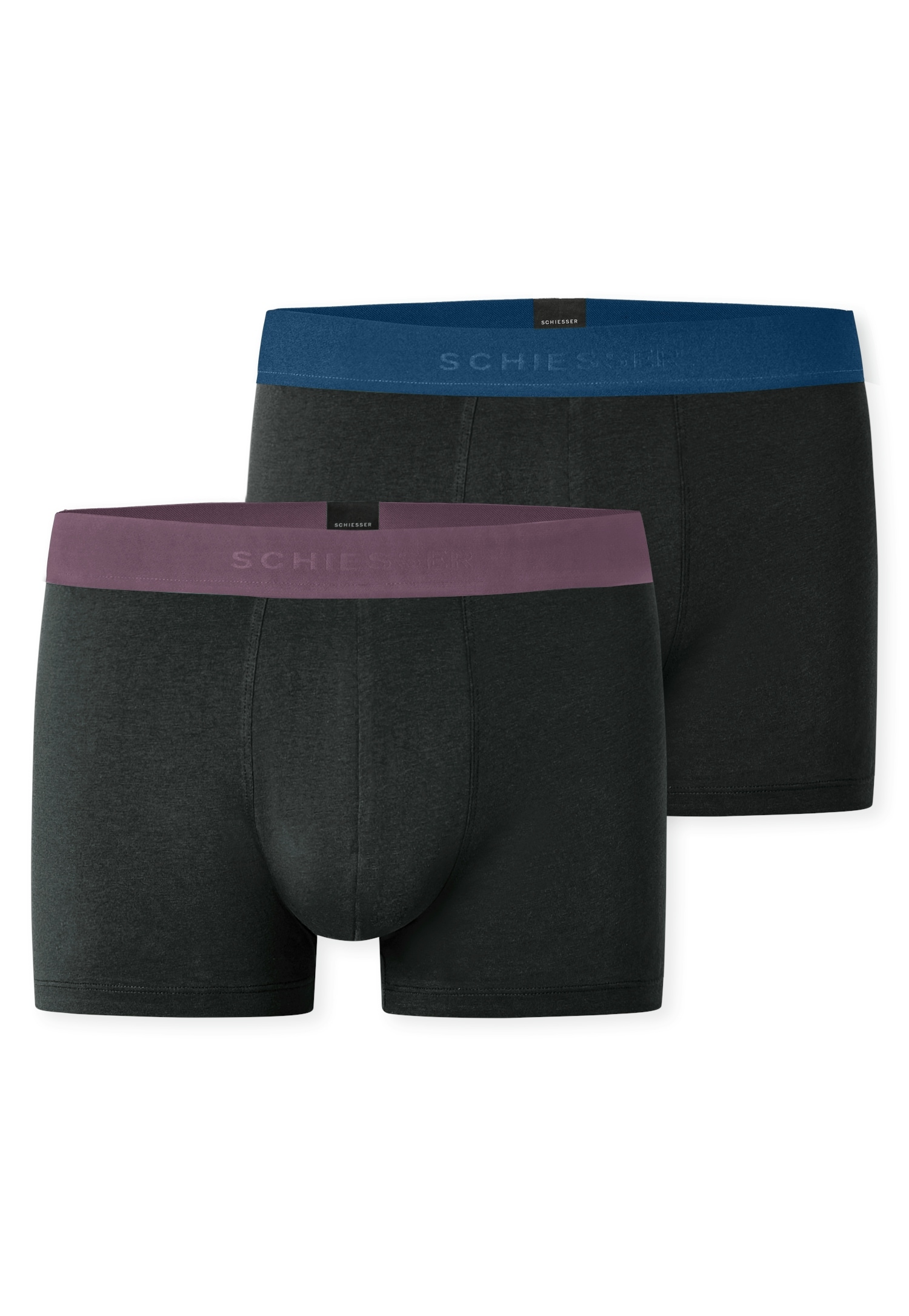 Image of Schiesser Lange Unterhose "95/5 Multipacks" 2er Pack, mit farblich abgesetztem, sportlichem Logo-Webgummibund