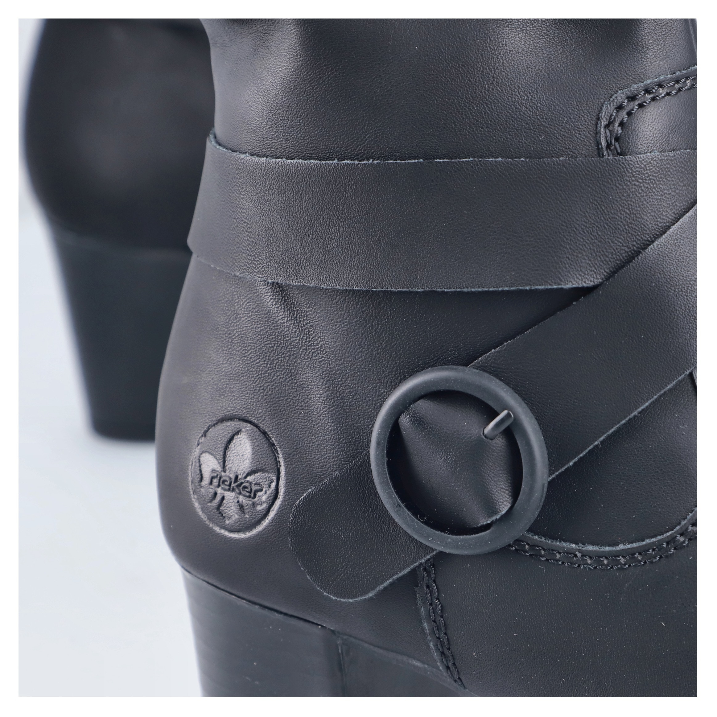 Rieker Stiefel  Langschaftstiefel, Blockabsatz,mit Reissverschluss hinten-schmale Form