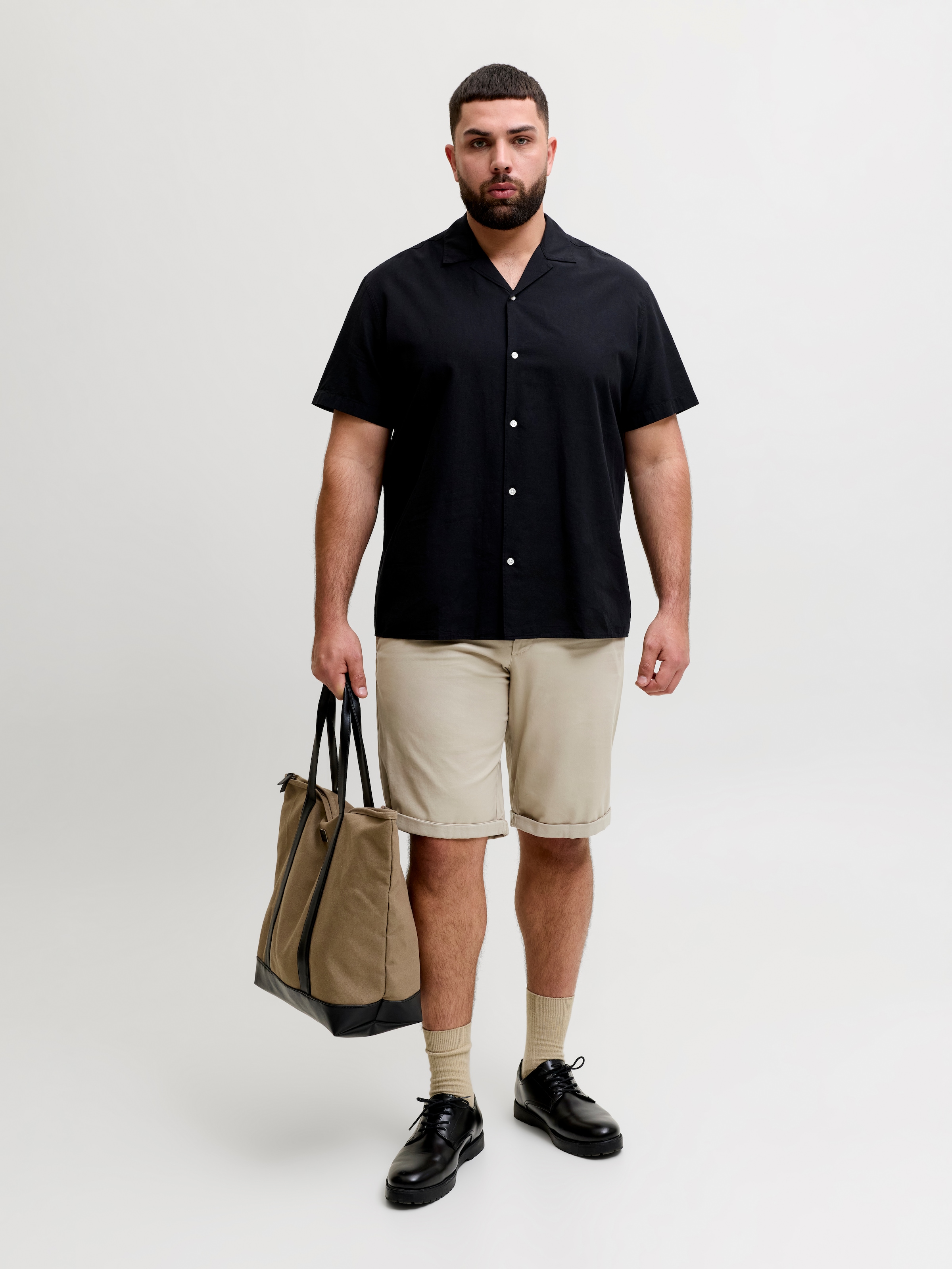 Jack & Jones PlusSize Short en chino »JPSTBOWIE JJSHORTS SOLID SN  PLS«  avec revers