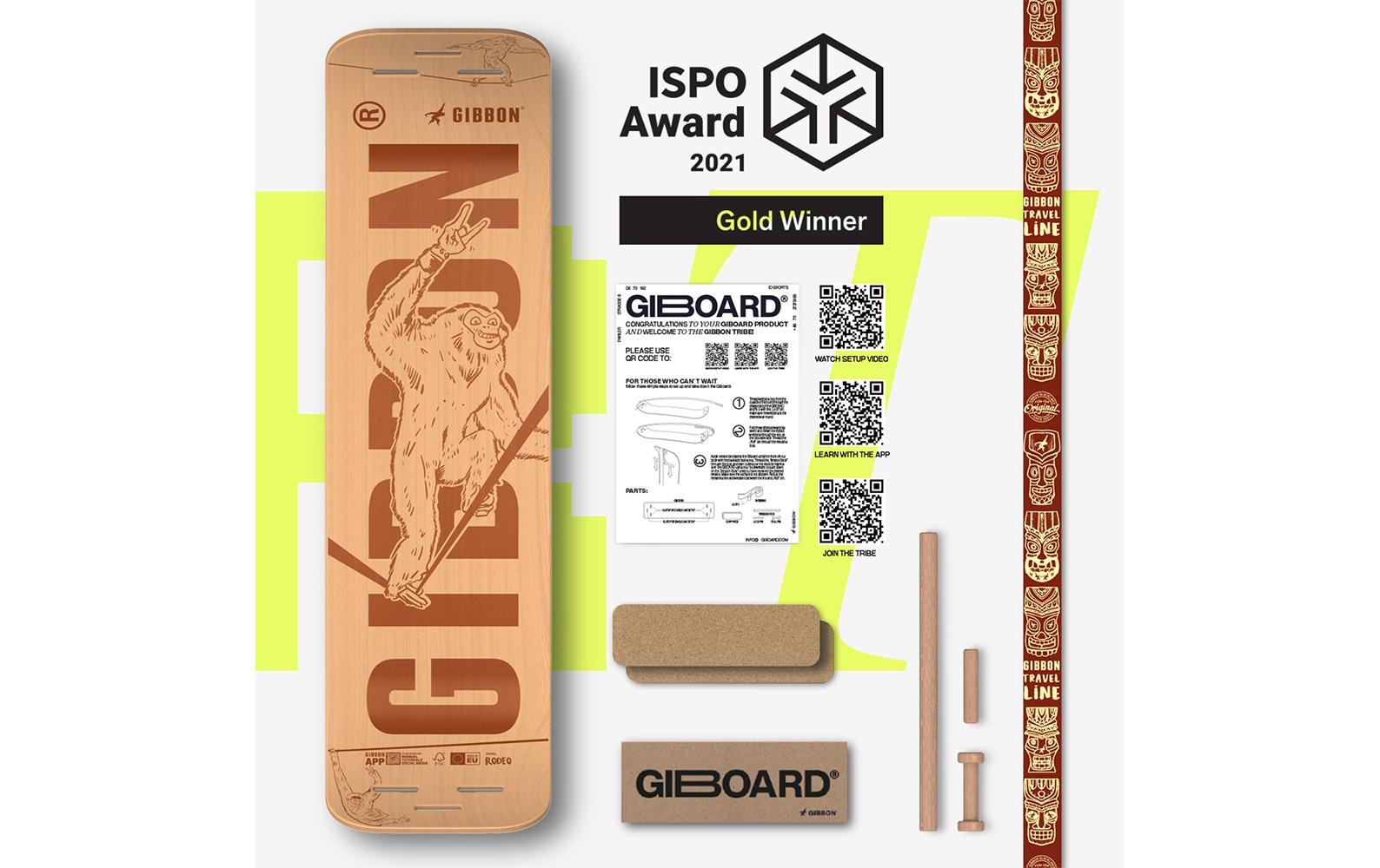 Gibbon Balanceboard »Slackboard Set Roots Rocker Trave l Set Buche«