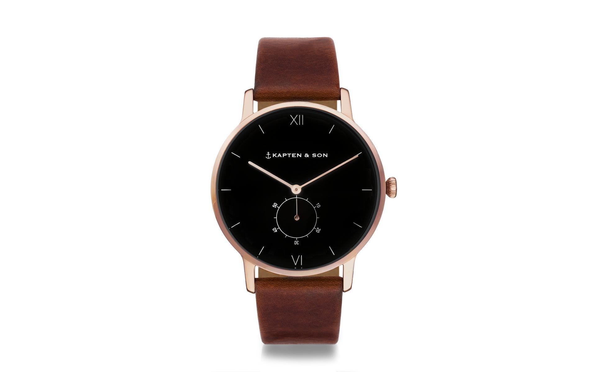 Image of Kapten & Son Quarzuhr »Heritage Black Brown Leather« bei Ackermann Versand Schweiz