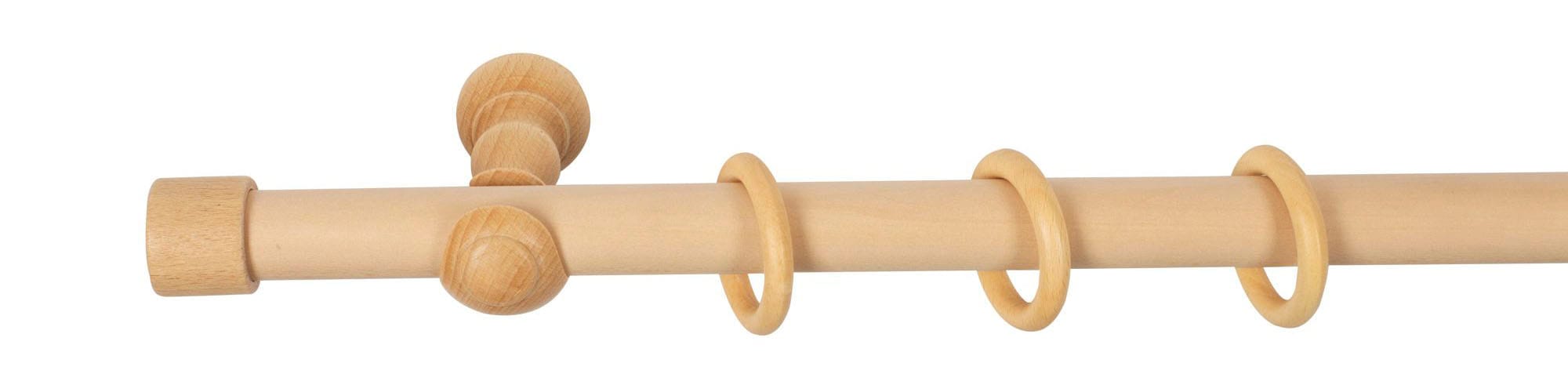 SN DECO GROUP Gardinenstange »Cafiro«, 1 läufig-läufig, Fixmass, 28 mm, Holz, verschiedene Längen und Farben, Komplettset