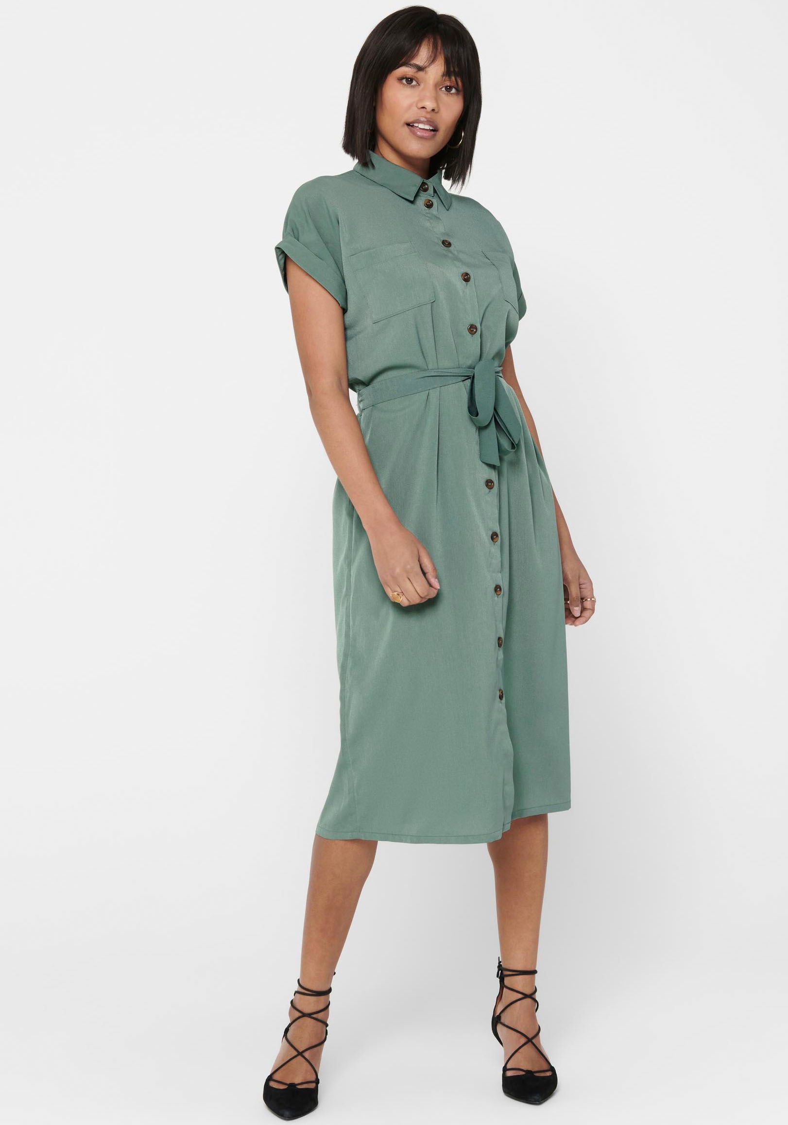 ONLY Hemdblusenkleid »ONLHANNOVER S/S SHIRT DRESS NOOS WVN« Brusttaschen Sommerkleid