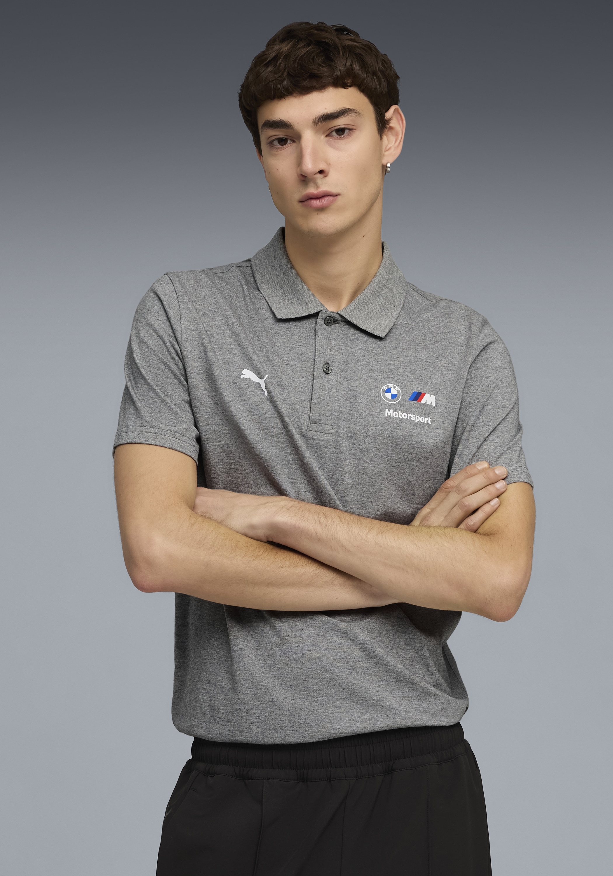 Image of PUMA Poloshirt "BMW MMS ESS POLO" Regular Fit, Kurzarm, mit Knopfverschluss, mit Logodruck
