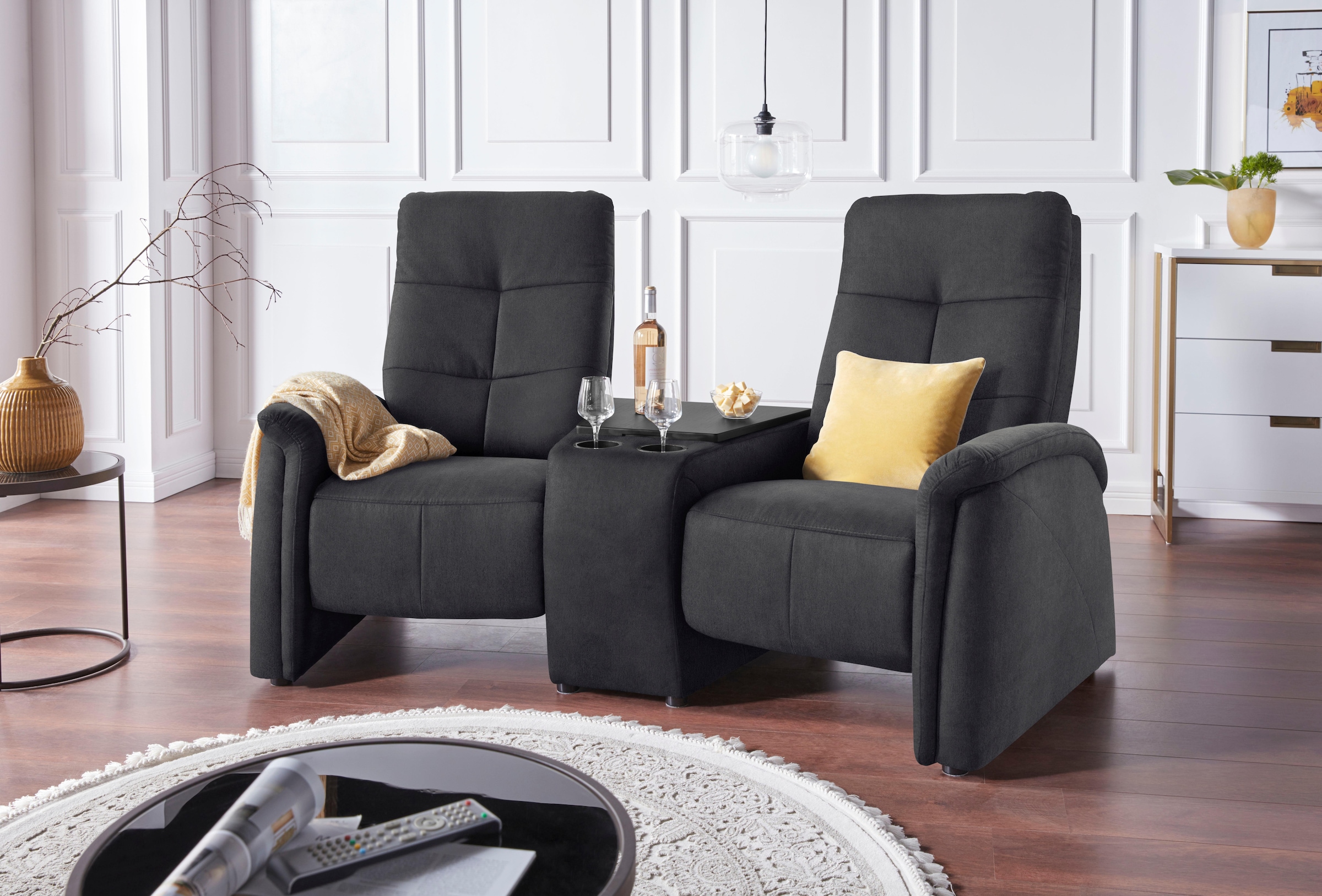 Image of exxpo - sofa fashion 2-Sitzer "Tivoli, Kinosofa mit Relaxfunktion, mit Ablagetisch und Stauraum" bequem und komfortabel