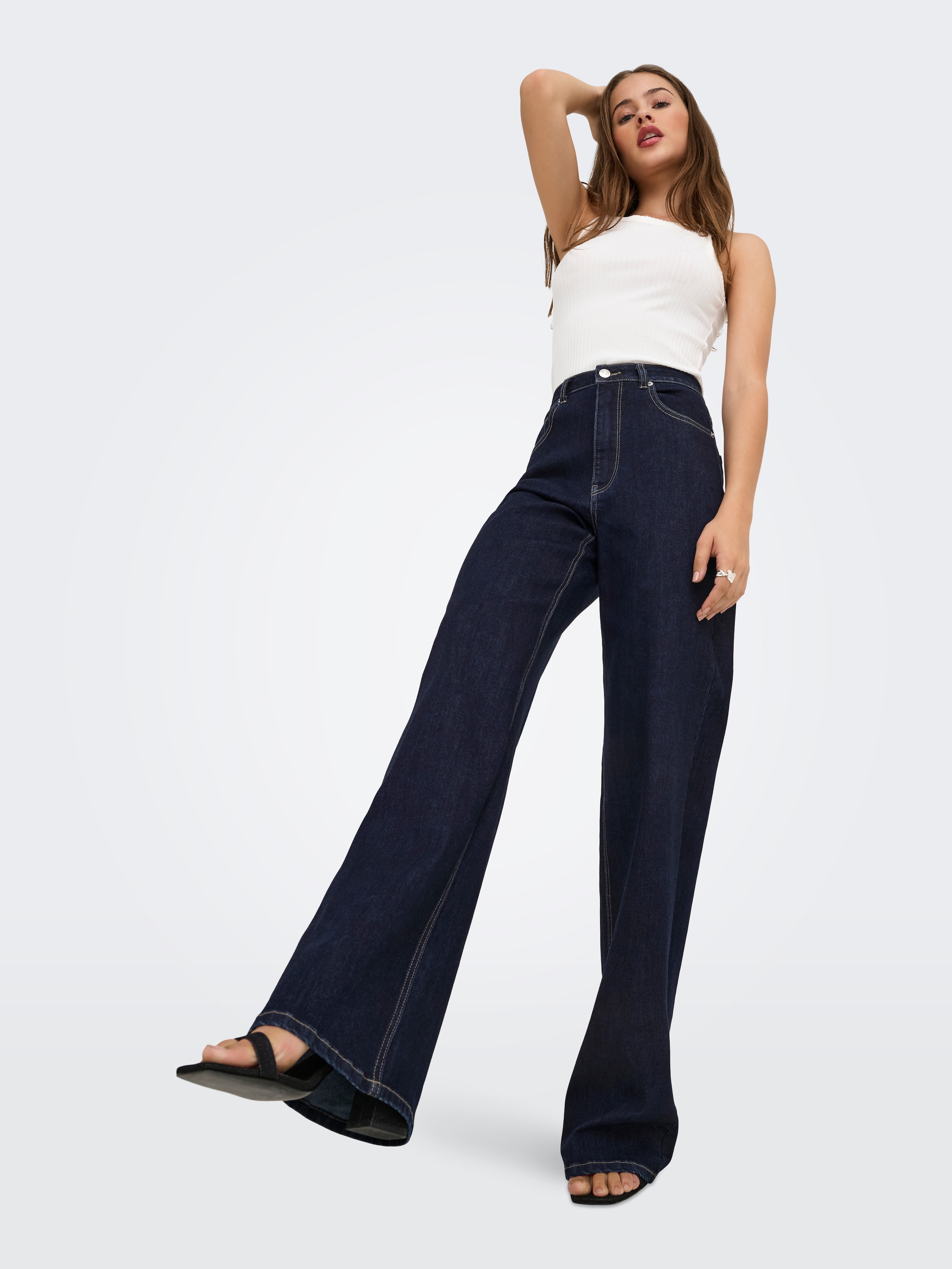 ONLY Jeans taille haute »ONLJUICY-WAUW HW WIDE DNM GUA334 NOOS« high waist, weite Beinform, dark blue