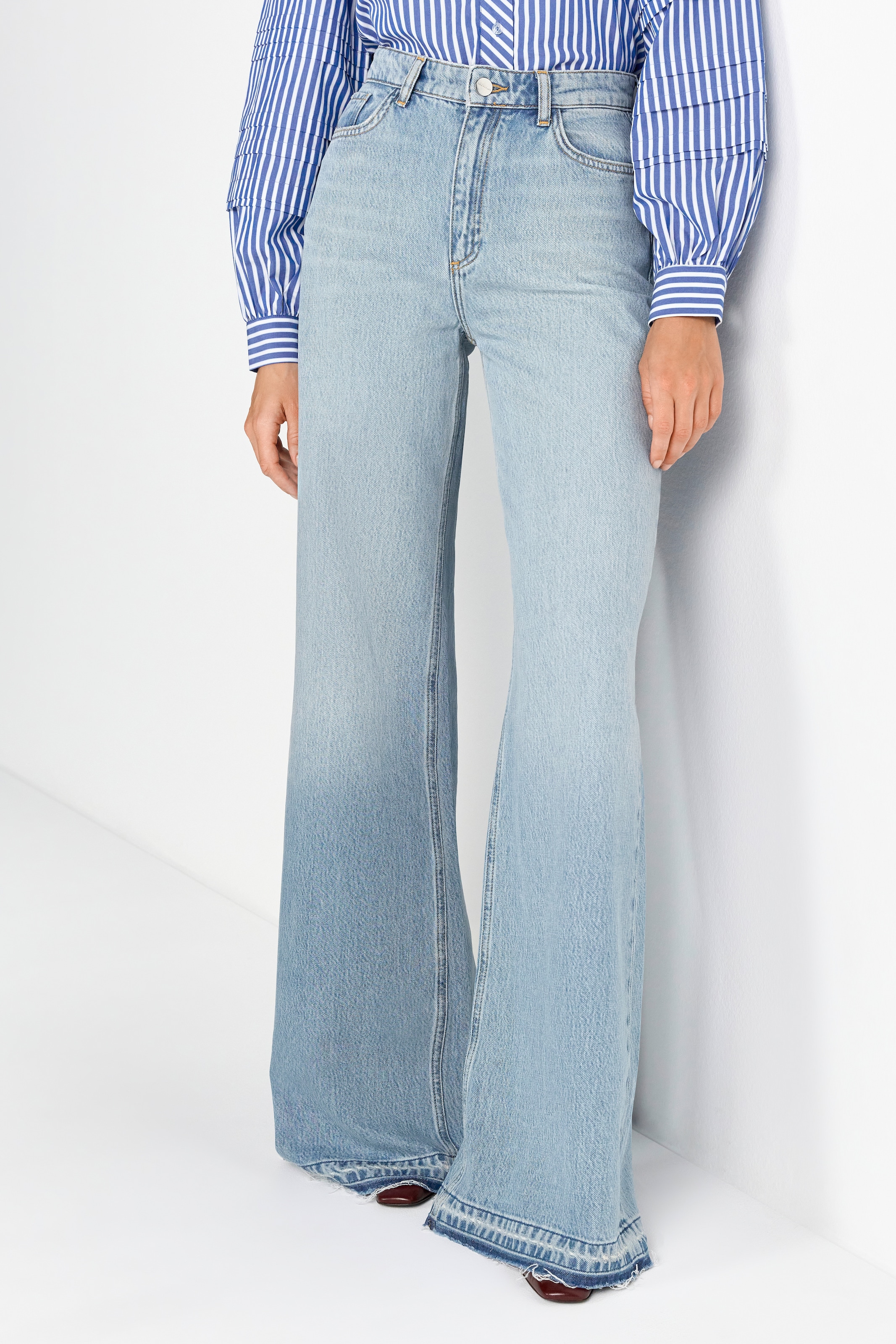Image of RICHROYAL Weite Jeans High Waist, leichter Used-Look