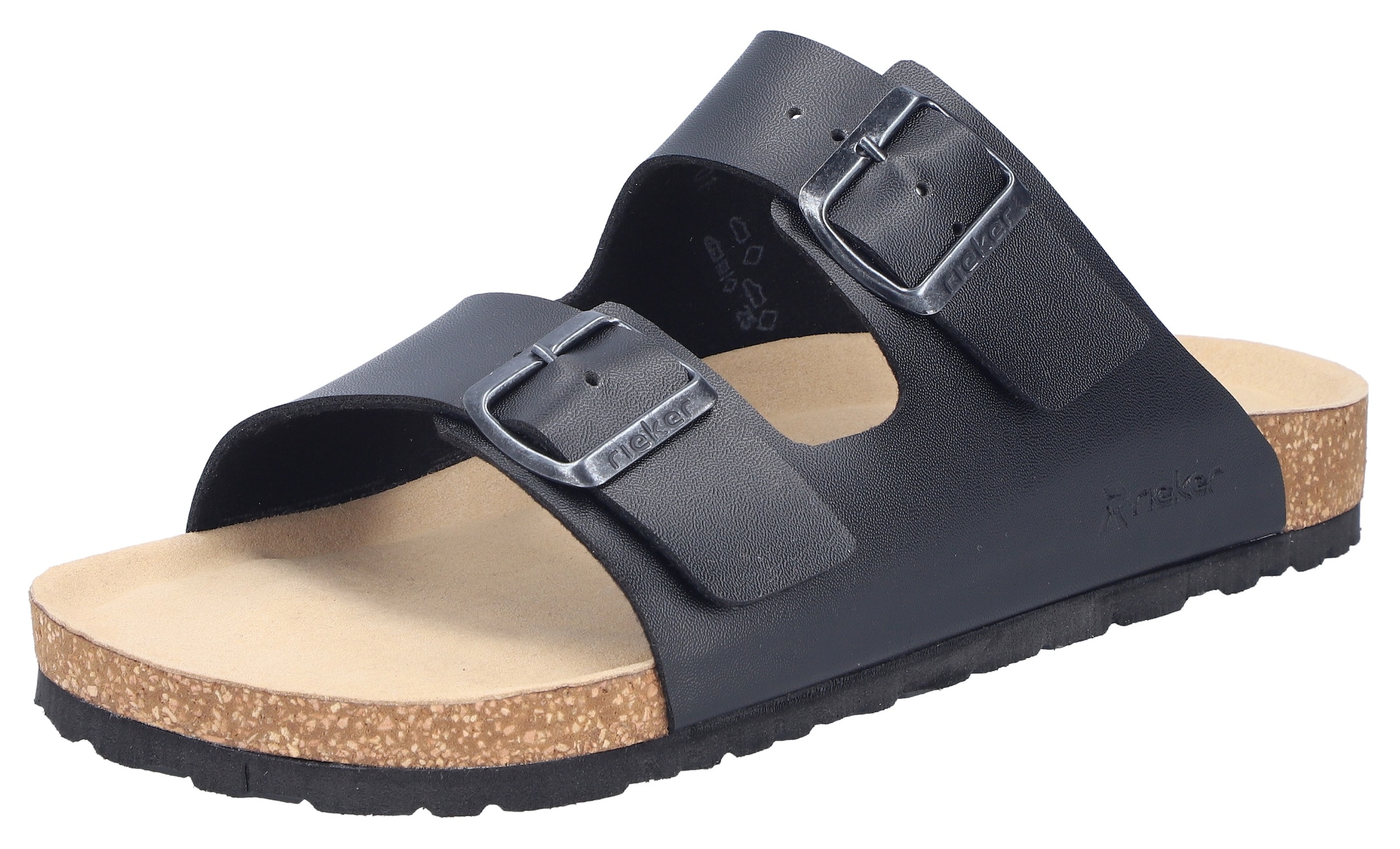 Image of Rieker Pantolette Sommerschuh, Schlappen, Hausschuh, mit zwei Schnallenverschlüssen