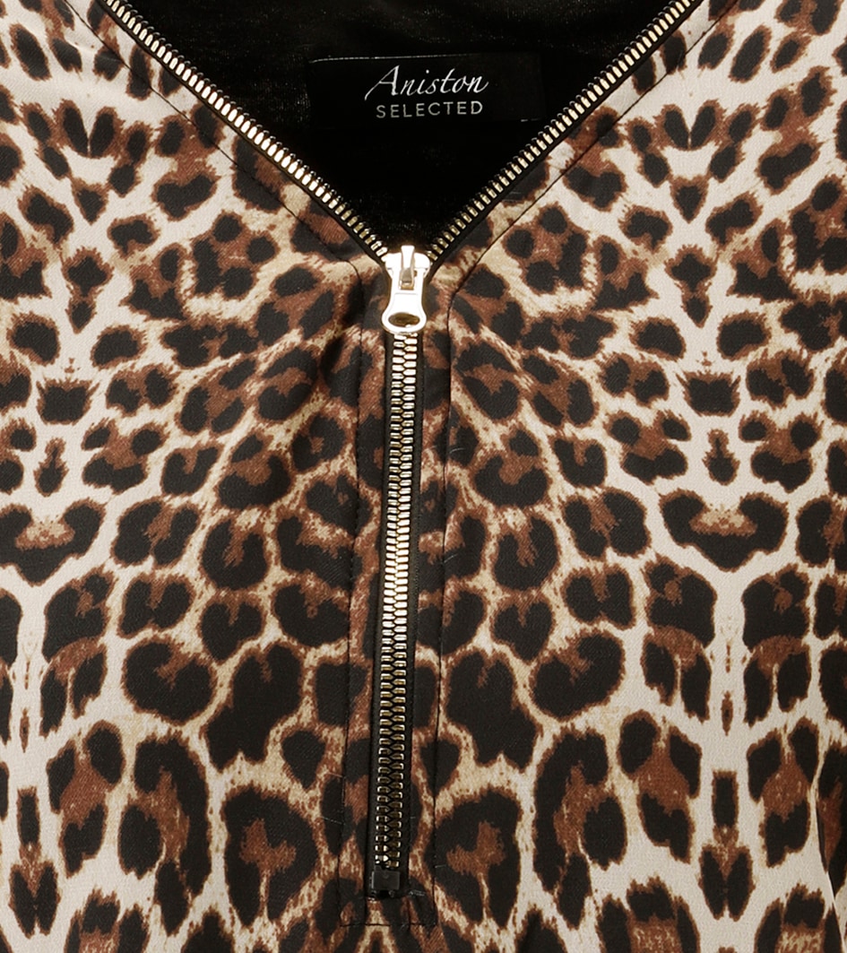 Aniston SELECTED Chiffonbluse, mit goldfarbenen Reissverschluss am Ausschnitt - NEUE KOLLEKTION