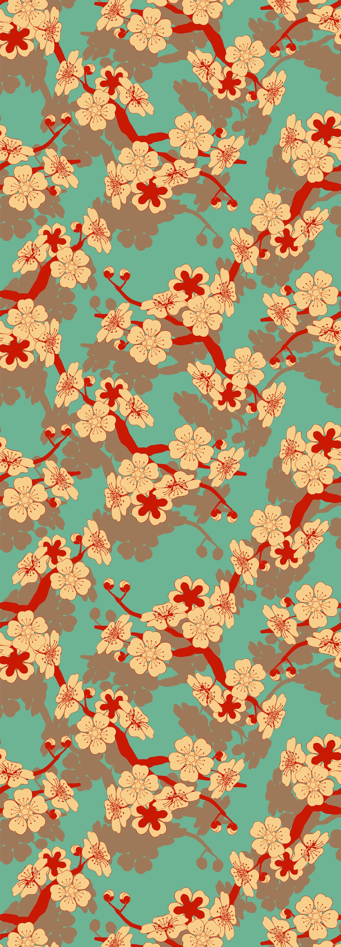 Image of queence Vinyltapete "Nora" Motiv bedruckt botanisch floral gemustert natürlich glatt 90x250cm, selbstklebend, kinderleichte Anbringung, Sticker