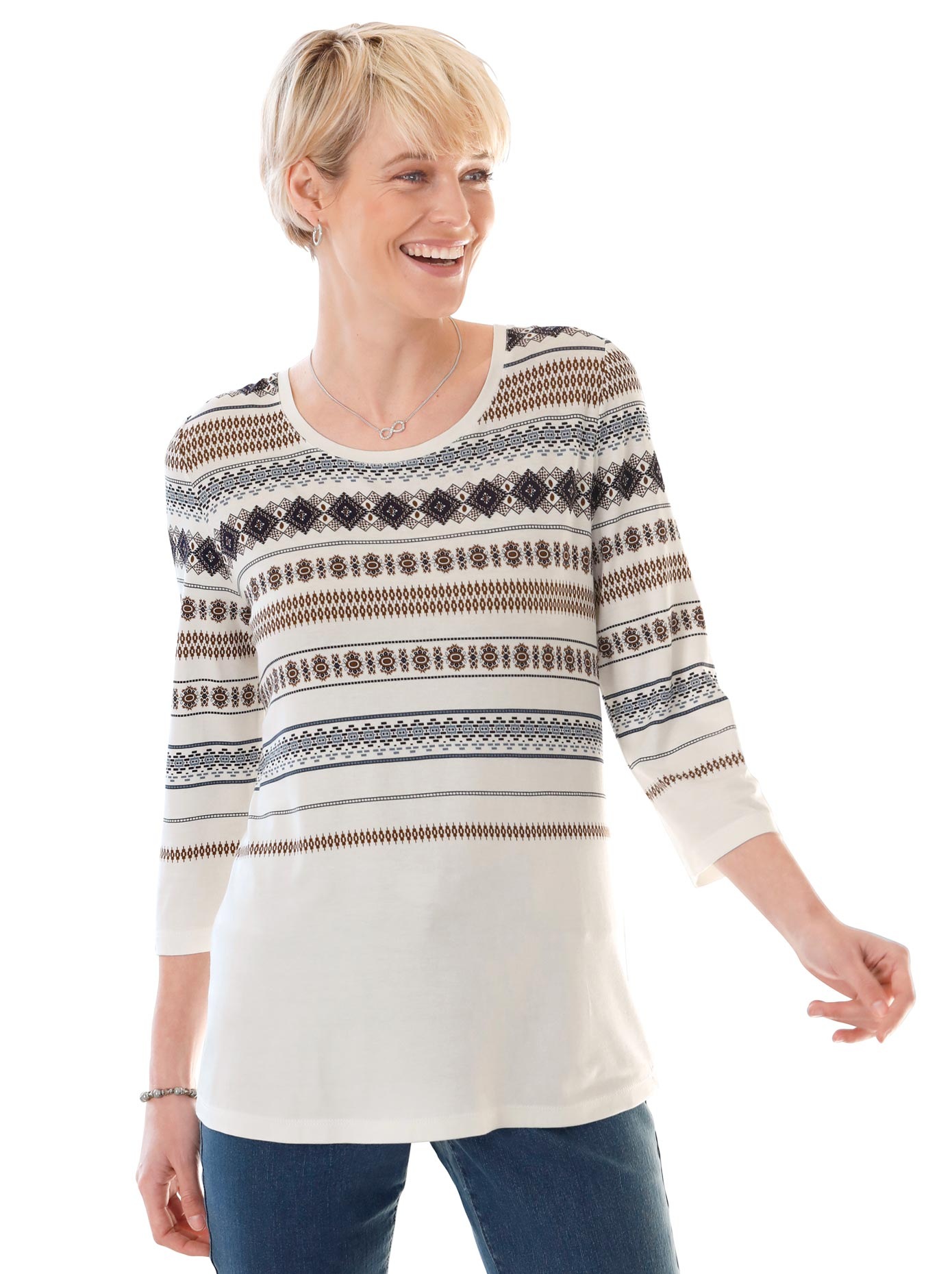 Image of Casual Looks 3/4-Arm-Shirt »Druck-Shirt«, (1 tlg.) bei Ackermann Versand Schweiz