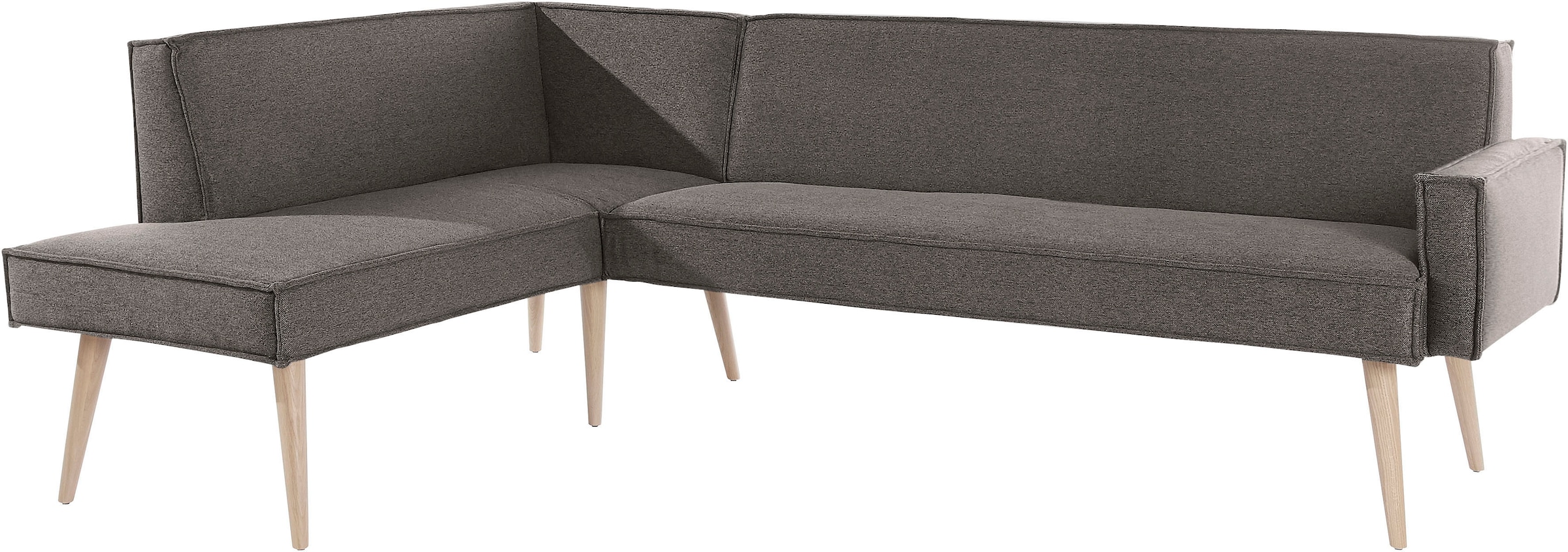 exxpo - sofa fashion Eckbank »Lungo, moderne Kedernaht, bequem und elegant, hoher Holzfuss«, hochwertige Detailverarbeitung, frei im Raum stellbar