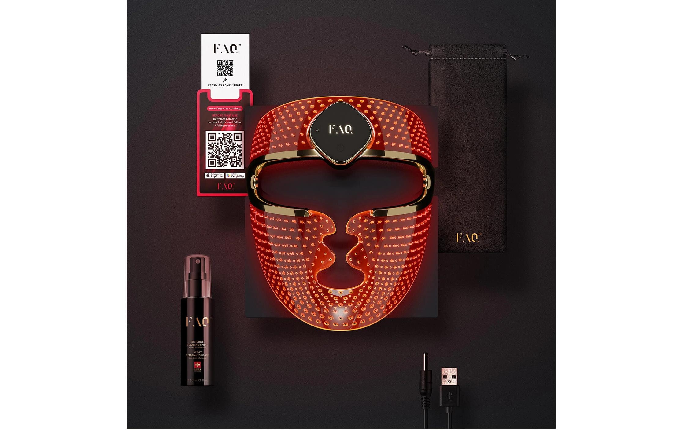 FOREO LED-Gesichtsmaske »FAQ™ 202 Smart Silicone LED Face Mask« LED Gesichtsmaske mit 8 Farben