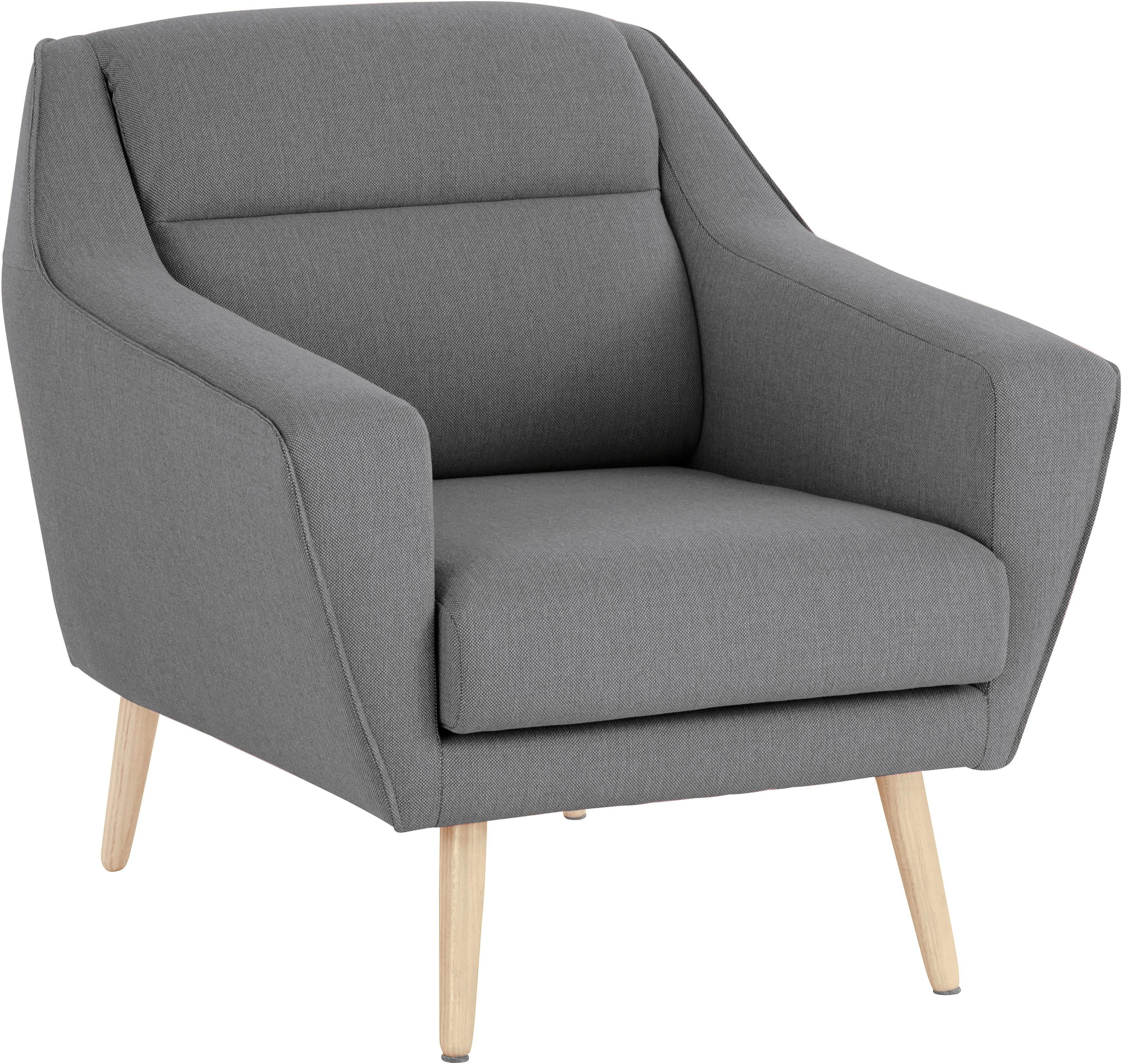 andas Sessel »Bille«, mit Naht im Rückenkissen und Eiche-Beinen, Design by Morten Georgsen