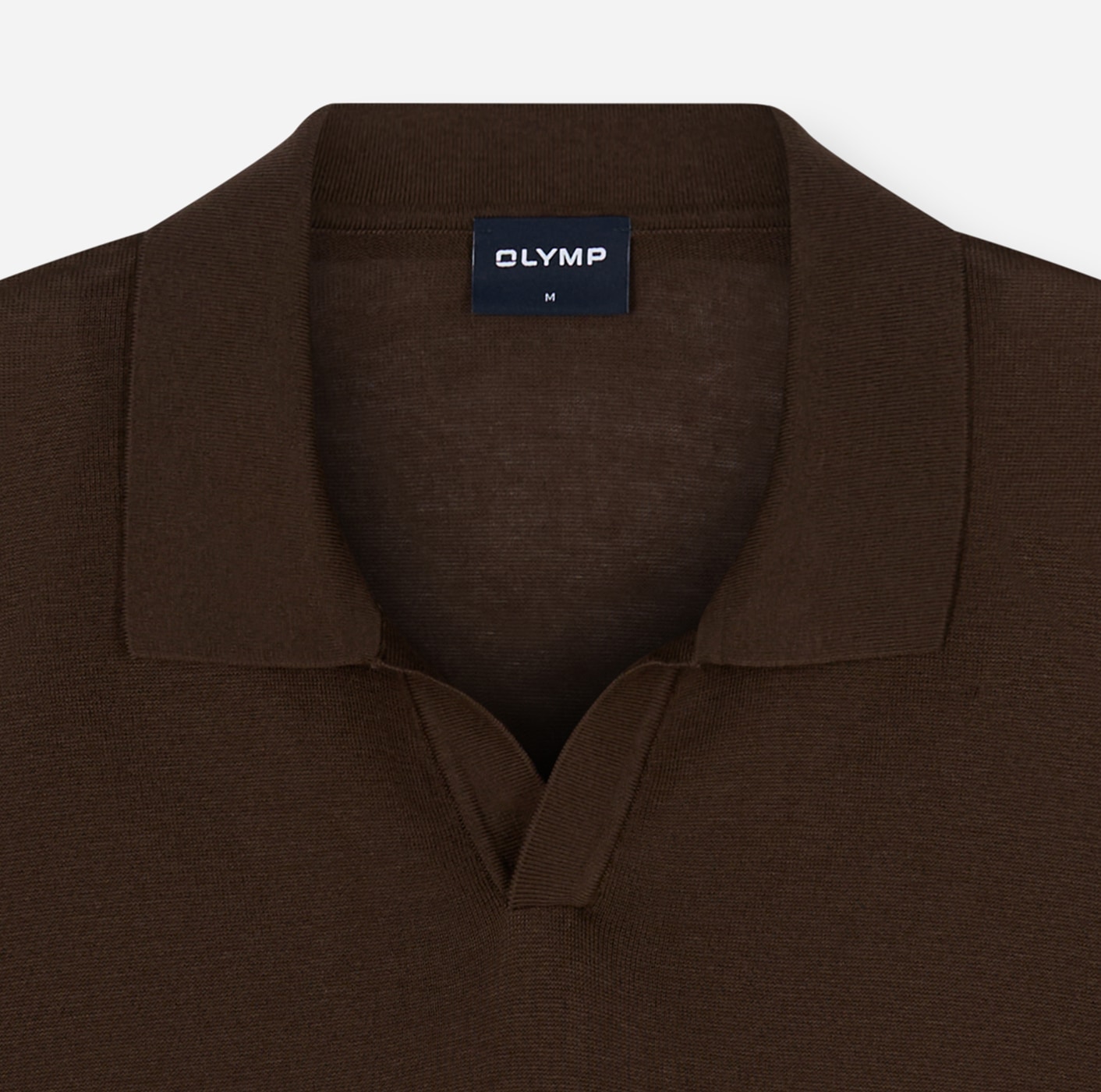 Image of OLYMP "Strick Casual" mit geripptem Kragen, unifarben