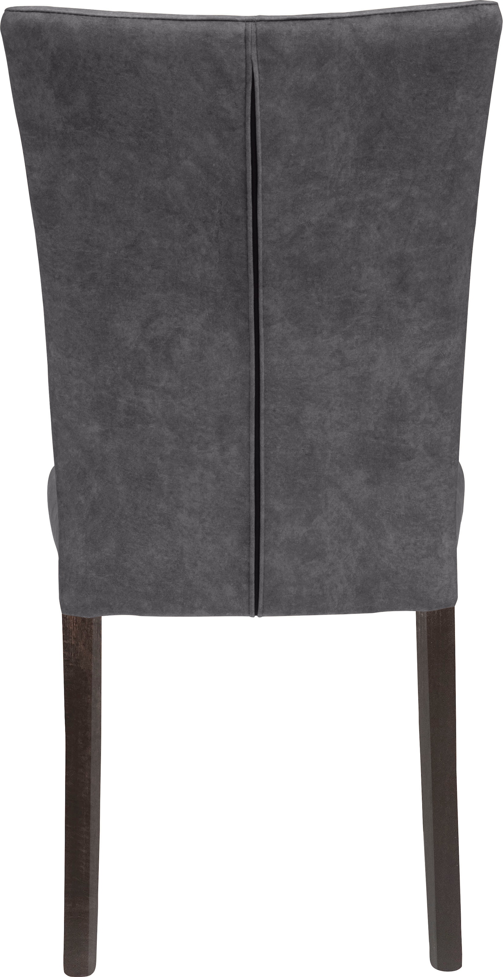 Home affaire 4-Fussstuhl »Aspen«, (Set), 2 St., Samtvelours, Beine aus massiver Buche, wengefarben lackiert