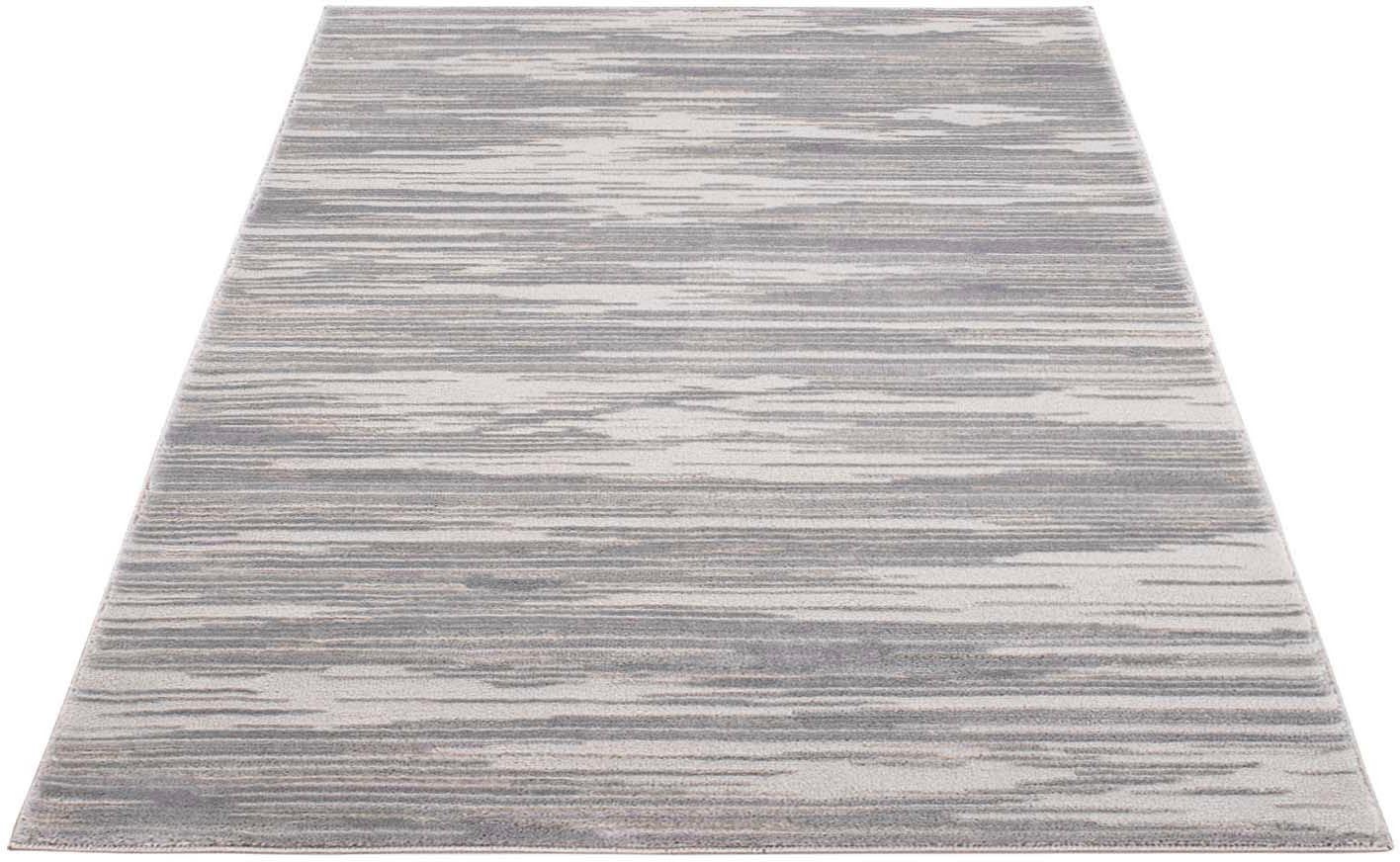 Image of Carpet City Teppich »Platin 7737«, rechteckig, 11 mm Höhe, Kurzflor, Streifen-Optik, Glänzend durch Polyester, Wohnzimmer, Schlafzimmer bei Ackermann Versand Schweiz