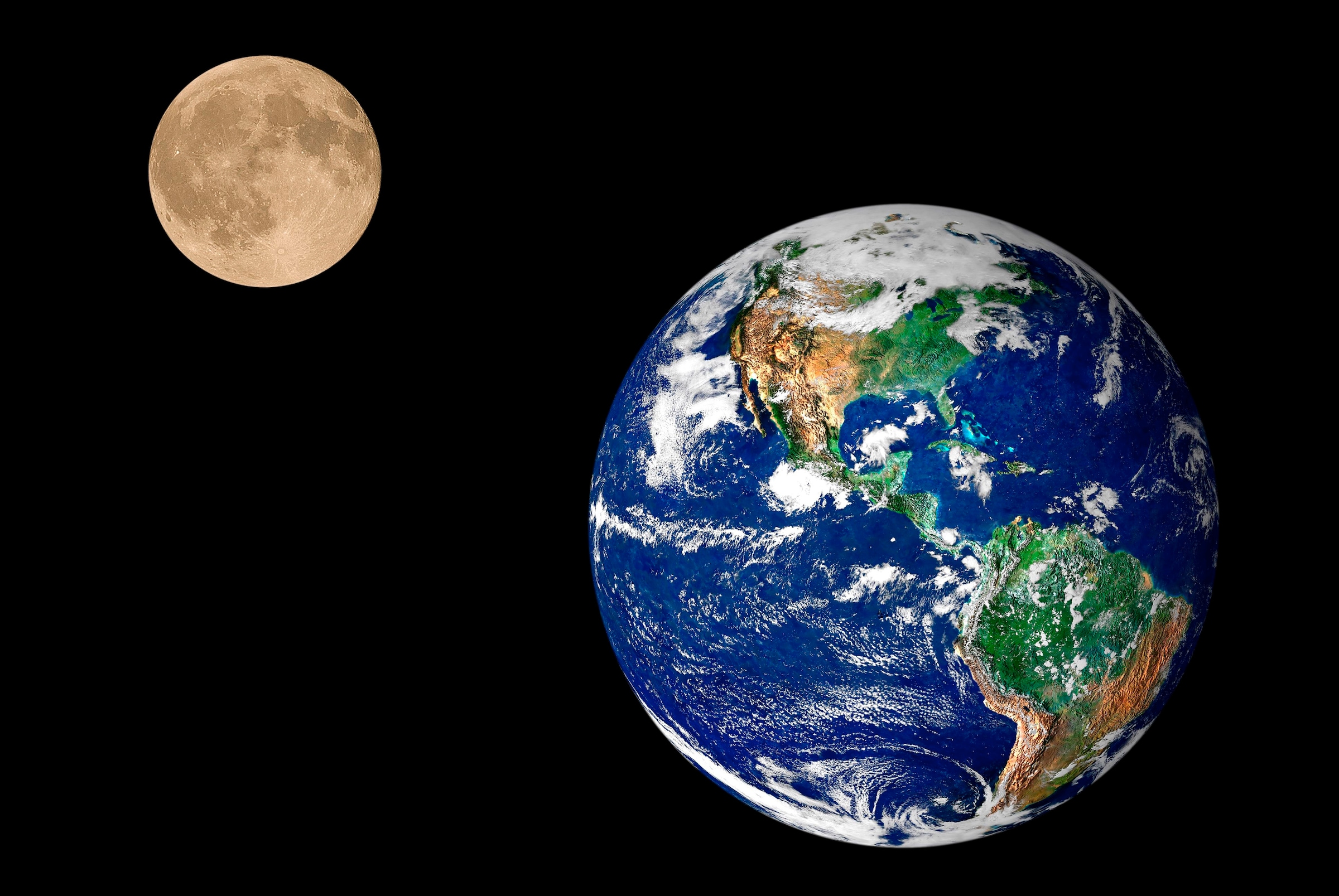 Papermoon Fototapete »Earth and Moon« glatt