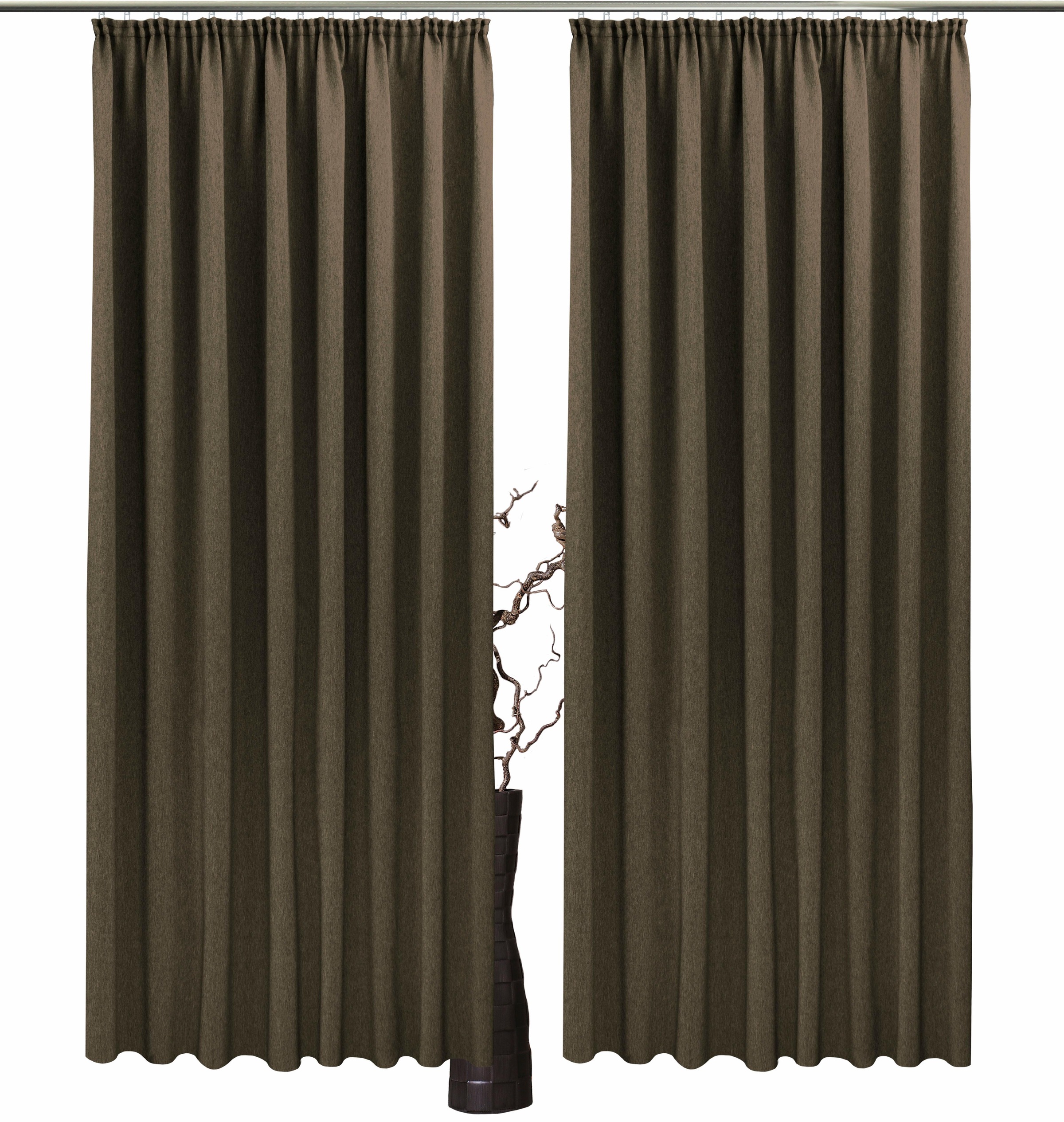 Image of VHG Vorhang »Una«, (2 St.), Fertigmass, Set, blickdicht, Uni, Basic, Deko-Schal, monochrom, meliert, gewebt, verschiedene Grössen, Breite 135 cm bei Ackermann Versand Schweiz