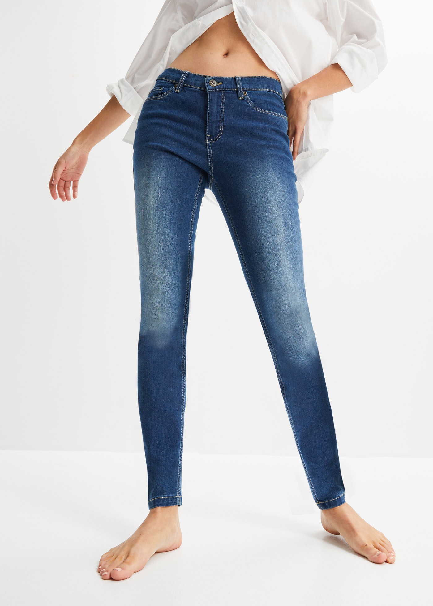 Image of bonprix Skinny-fit-Jeans Skinny-fit, aus Baumwolle, Polyester, Viskose und Elasthan