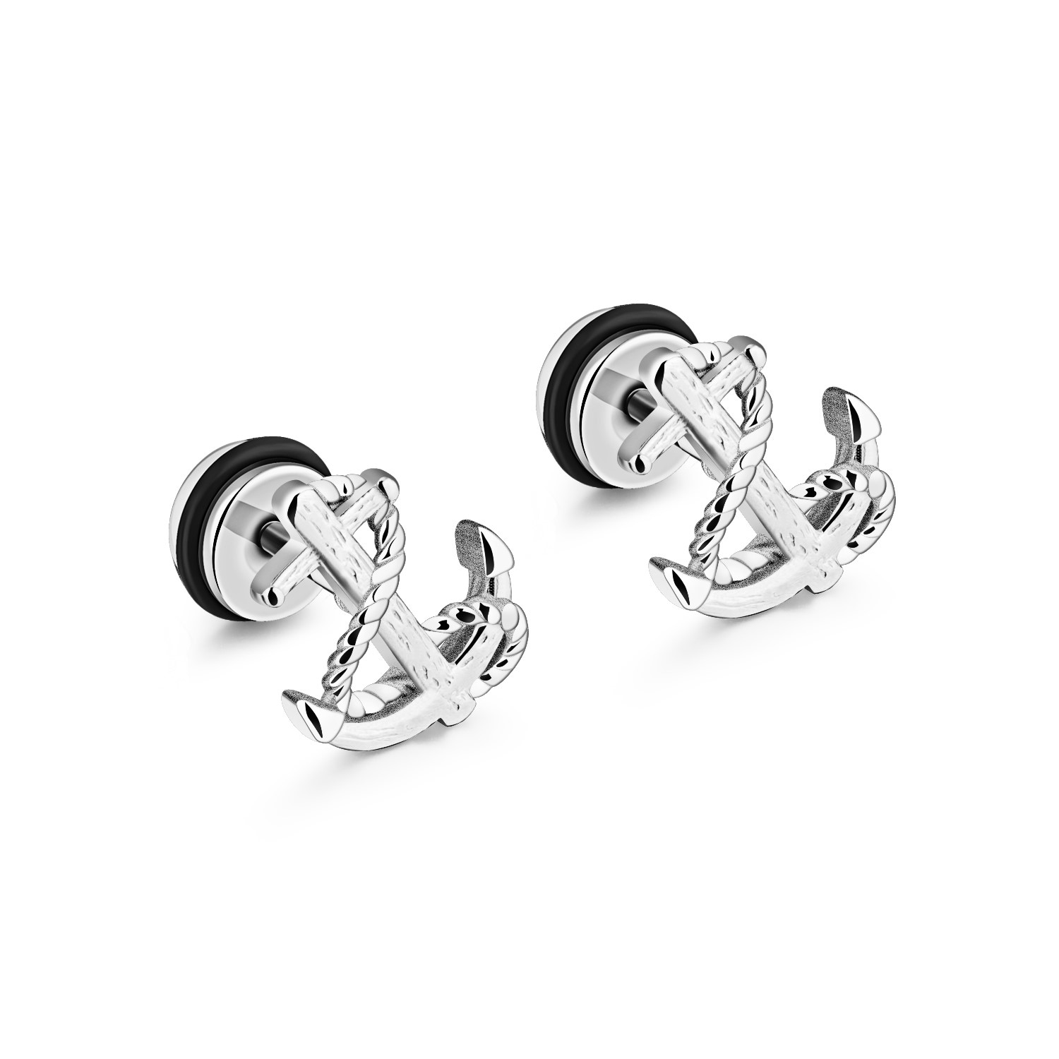 Image of Firetti Paar Ohrstecker "Schmuck Geschenk Ohrschmuck Fake Plug Anker"
