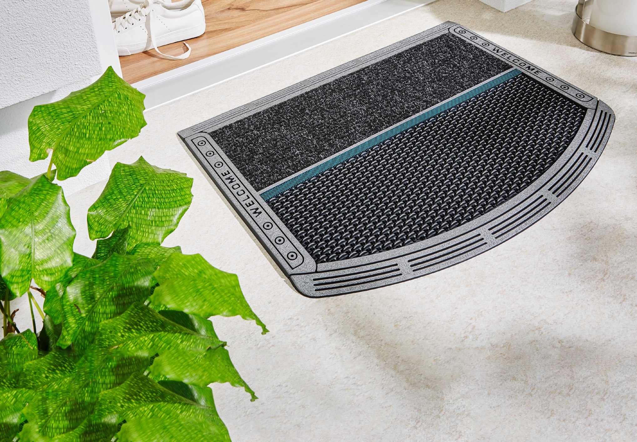 Home2Fashion Fussmatte »Clean Colorado HR«, rechteckig, 12 mm Höhe, Schmutzfangmatte, mit Spruch, robust, In- und Outdoor geeignet