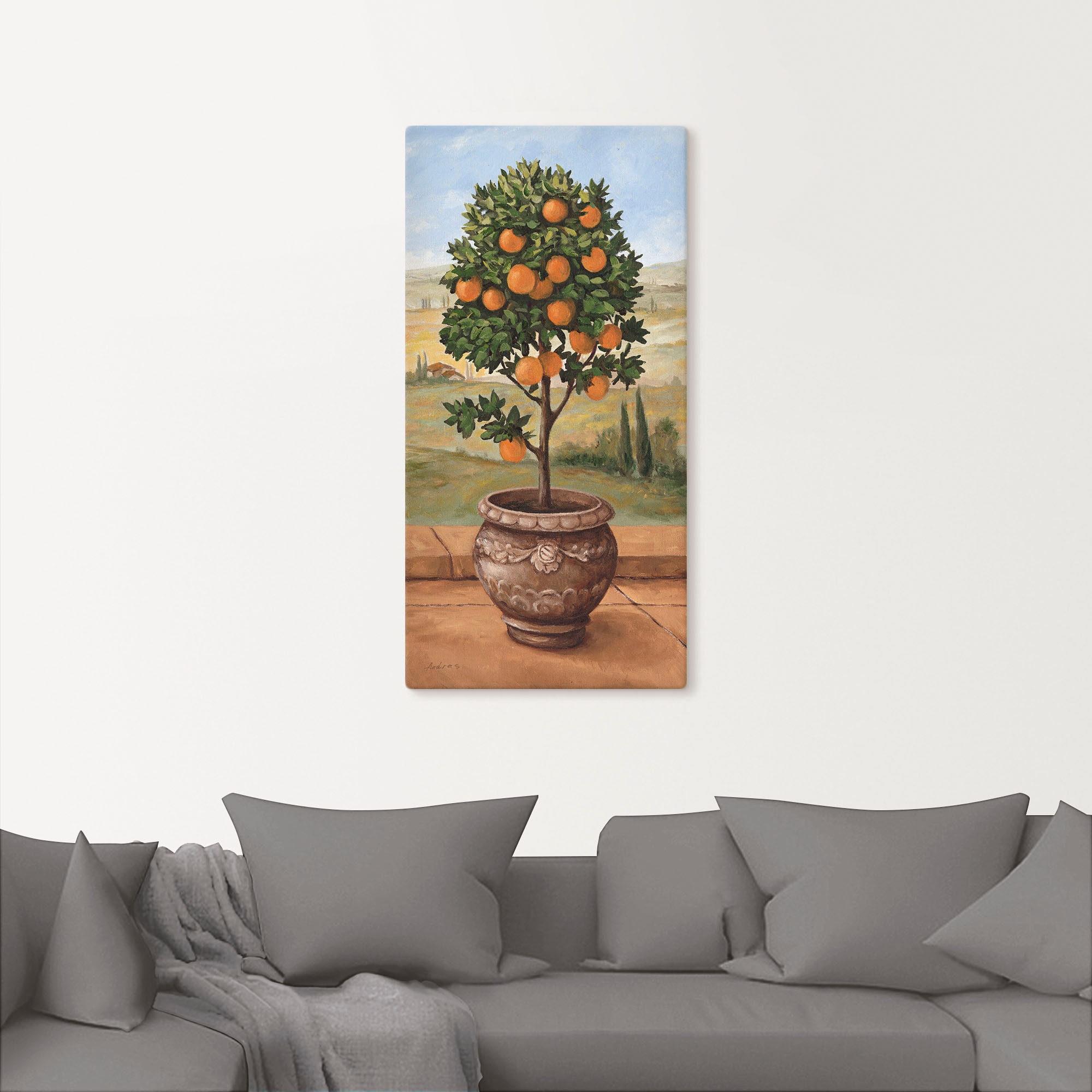 Artland Wandbild »Orangenbaum«, Bäume, (1 St.), als Leinwandbild, Wandaufkleber in verschied. Grössen