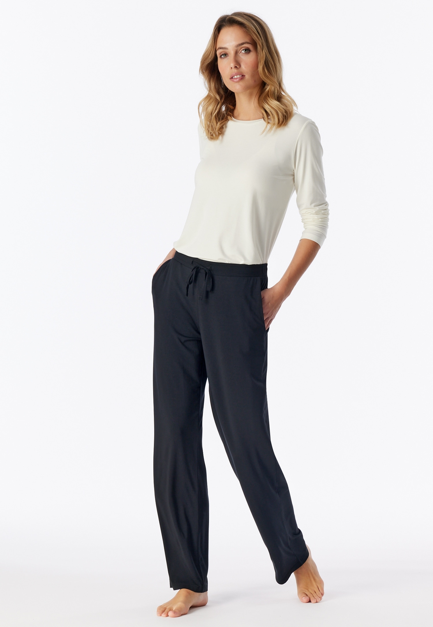 Schiesser Pantalon de pyjama »Mix + Relax«  qualité single jersey, ceinture élastique, cordon de serrage