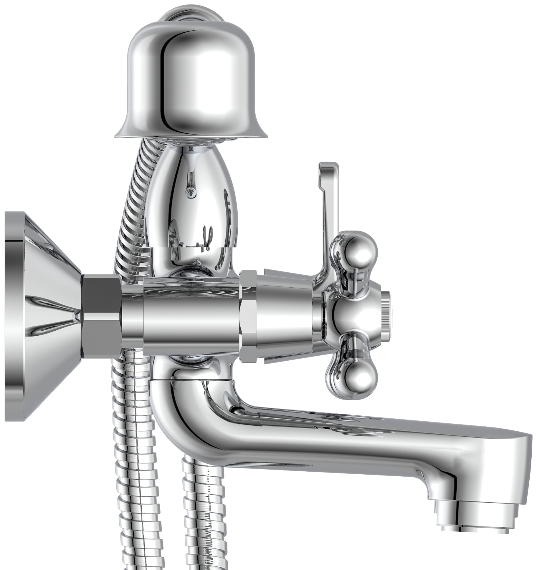 Schütte Robinetterie de baignoire »Elk« Ensemble,  mitigeur baignoire, robinet de bain avec douchette, chrome
