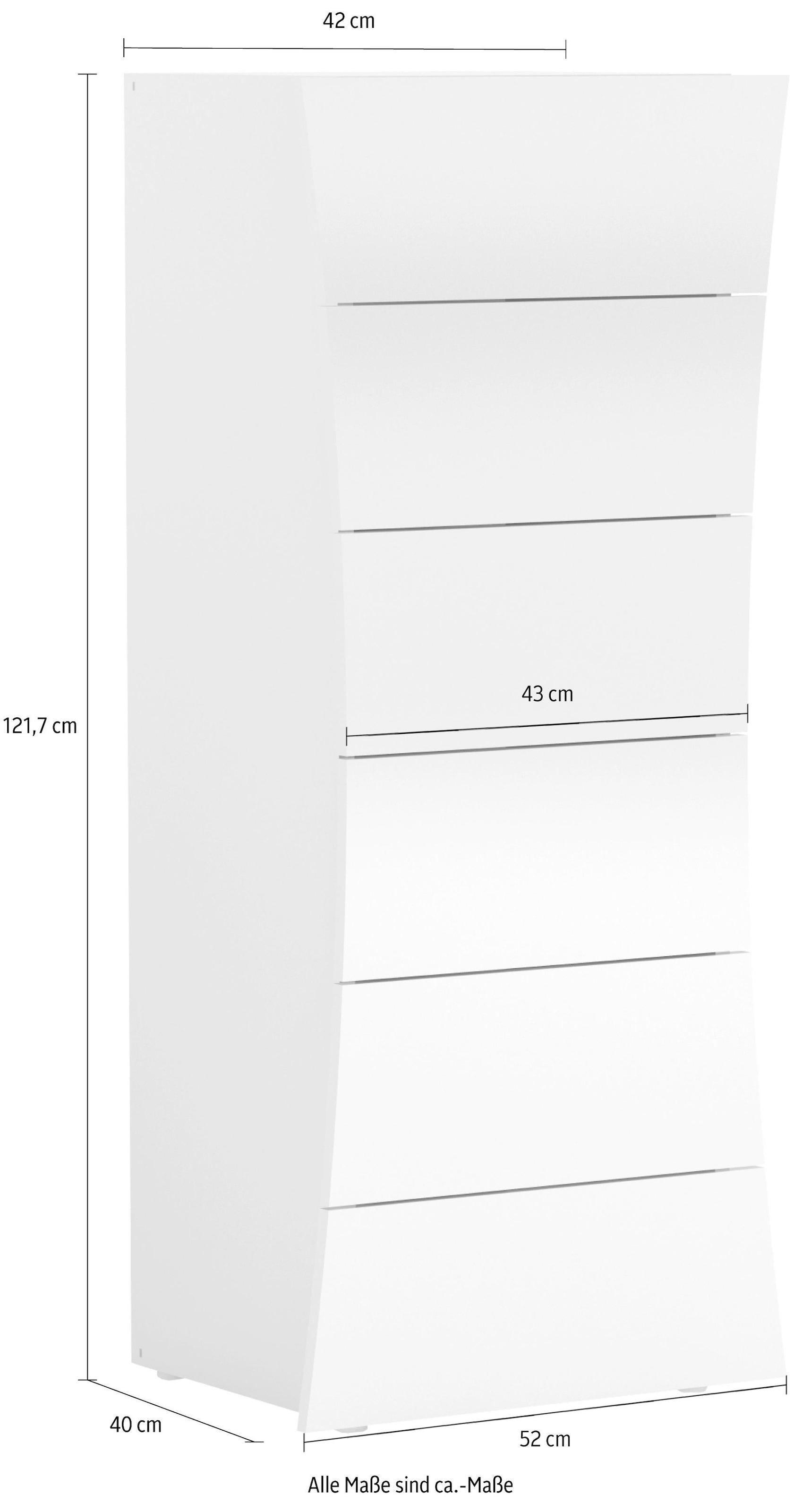 INOSIGN Kommode »Arco«, mit 6 Schubkästen, Frontbreite 42-52 cm, Höhe 121,7cm