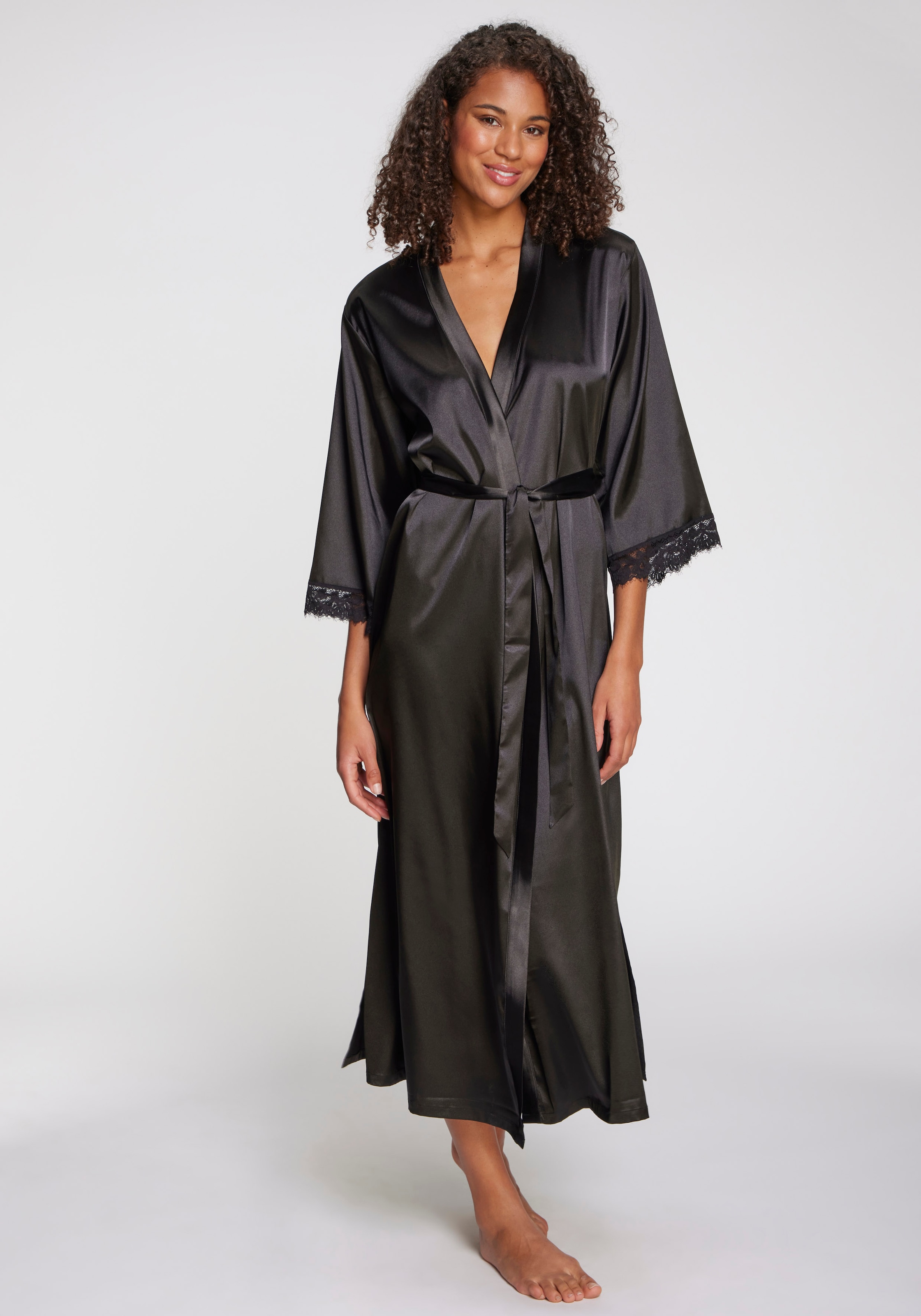 Image of LASCANA Kimono Mit spitze besetzte Ärmel