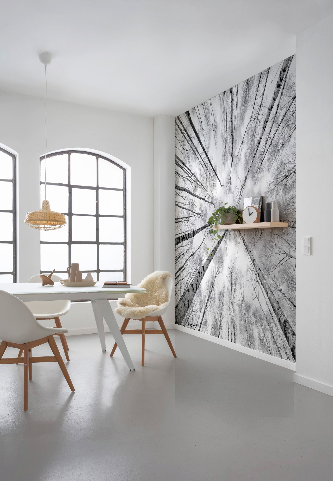 Komar Vliestapete »Digitaldruck Vlies - Weiss-Blau - Grösse 450 x 280 cm«, bedruckt, Wohnzimmer, Schlafzimmer