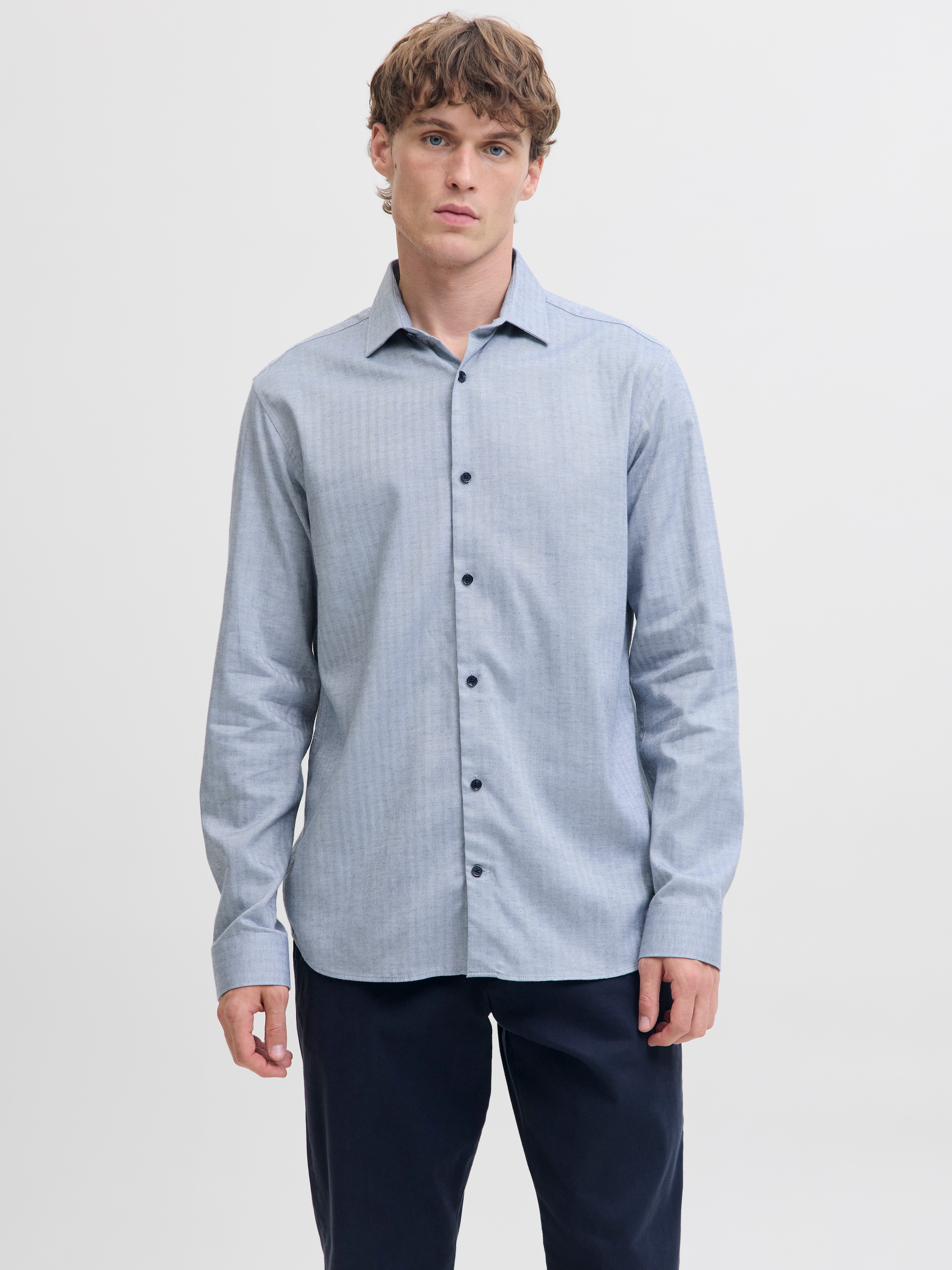 Image of Jack & Jones Langarmhemd "JPRBLAPARKER MELANGE L/S SHIRT BF"