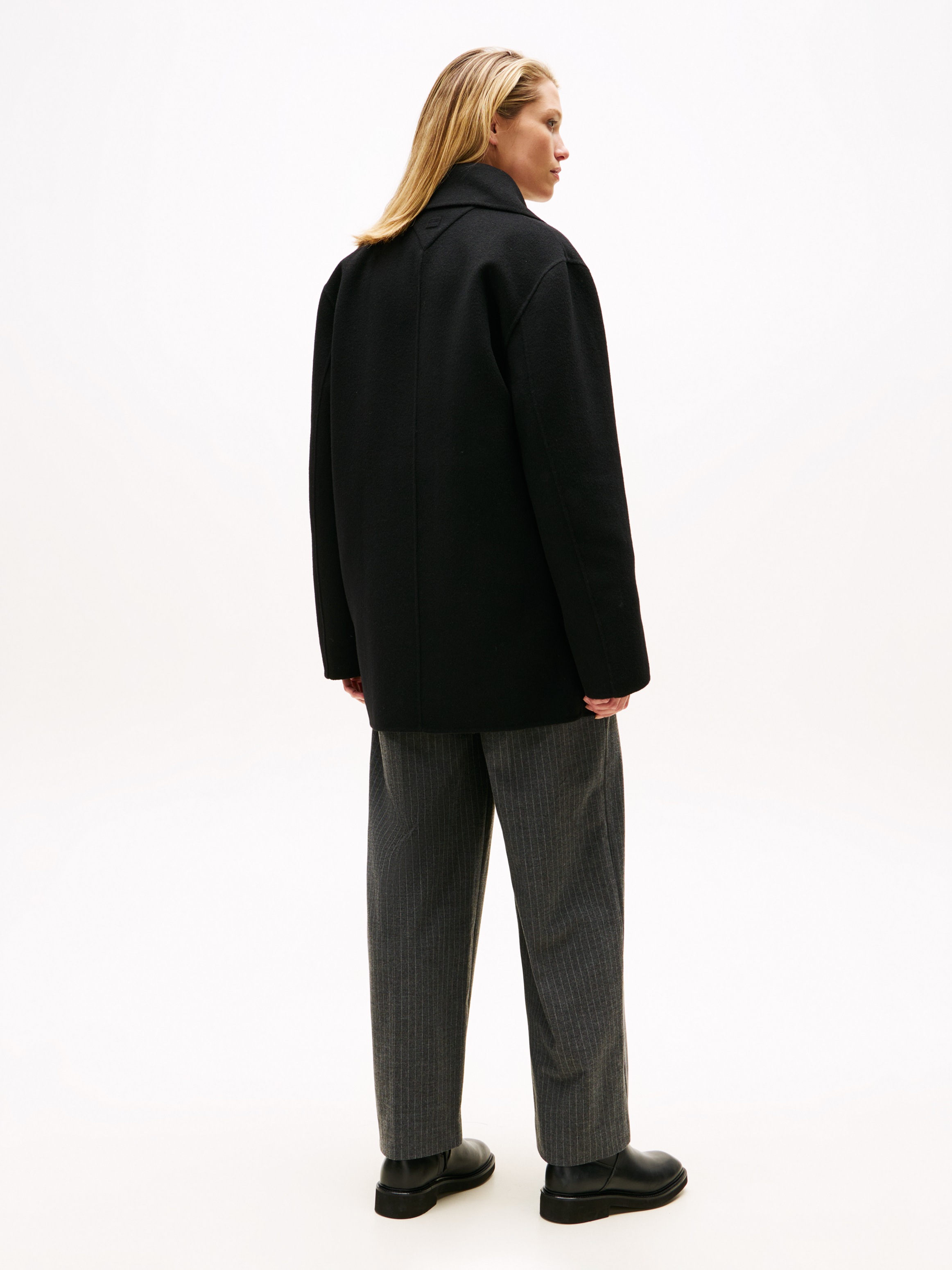 Tommy Hilfiger Kurzmantel »DF WOOL BLEND REG PEACOAT«, aus reiner Wolle