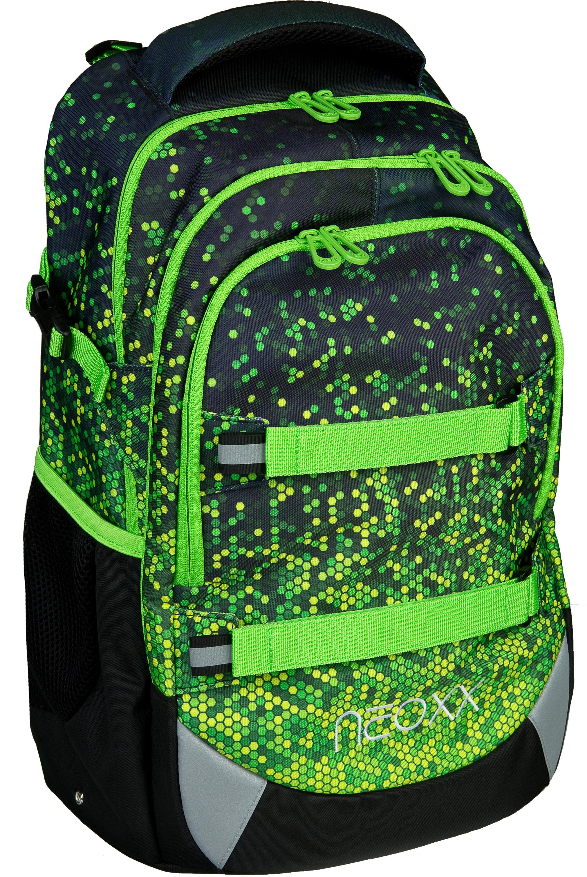 neoxx Schulrucksack »Active, Pixel in my mind«, reflektierende Details, aus recycelten PET-Flaschen