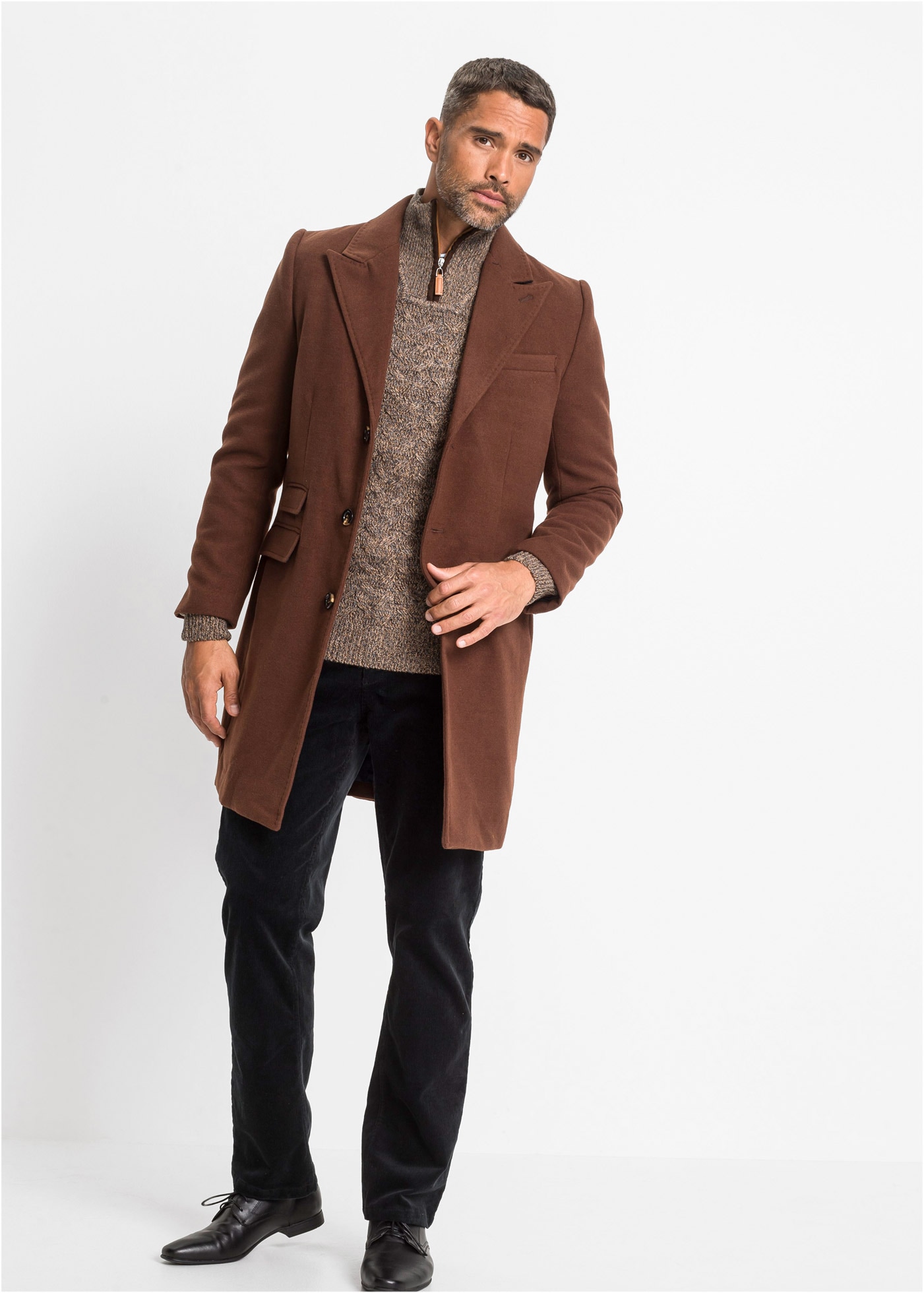 bonprix Strickpullover »Troyer-Pullover mit Wolle«, Troyer-Pullover mit Wolle
