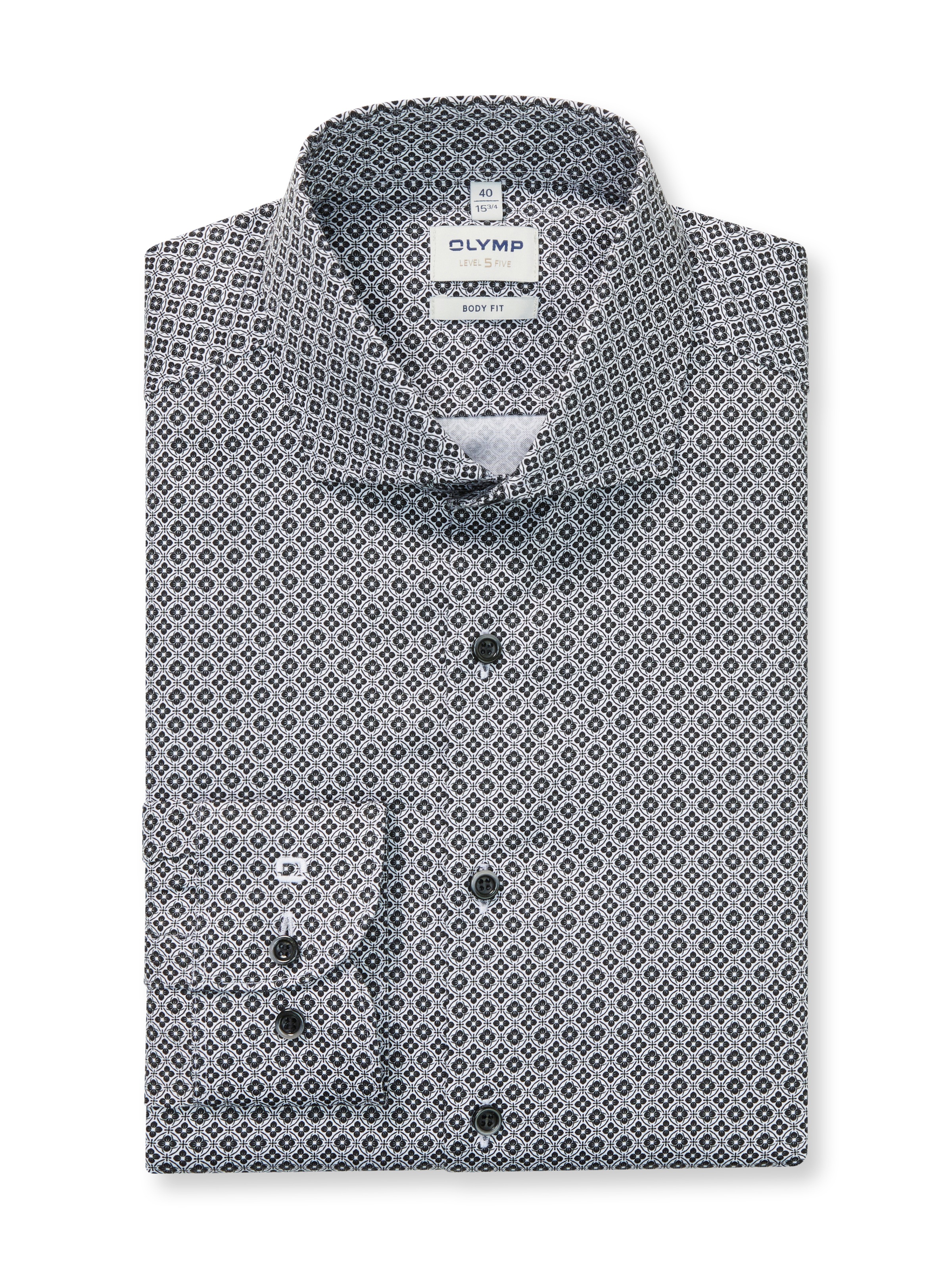 OLYMP Chemise à manches longues »Level 5« Businesshemd, Royal-Kentkragen, gemustert, body fit