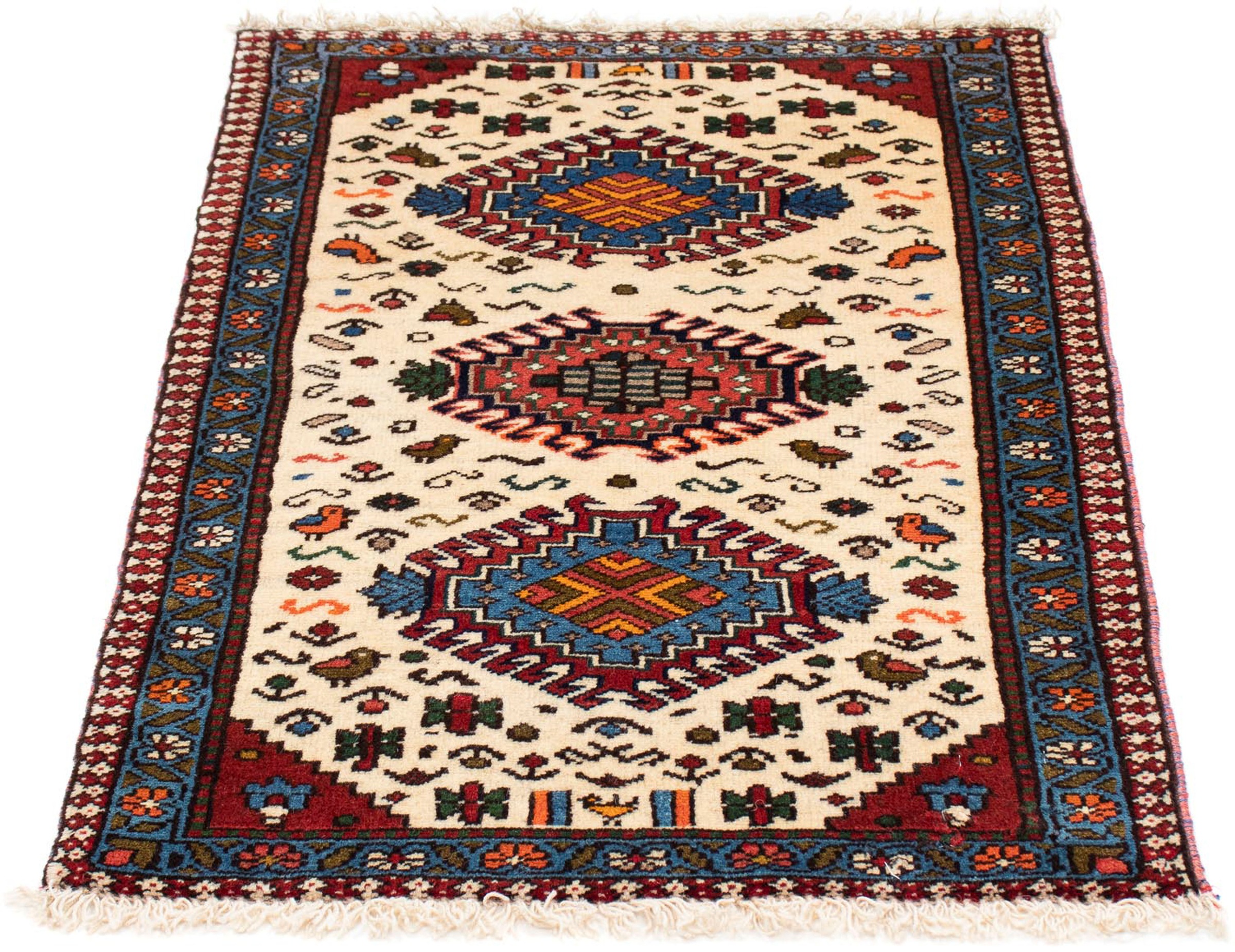 Image of morgenland Orientteppich »Perser - Nomadic - 96 x 63 cm - beige«, rechteckig, 10 mm Höhe, Wohnzimmer, Handgeknüpft, Einzelstück mit Zertifikat bei Ackermann Versand Schweiz