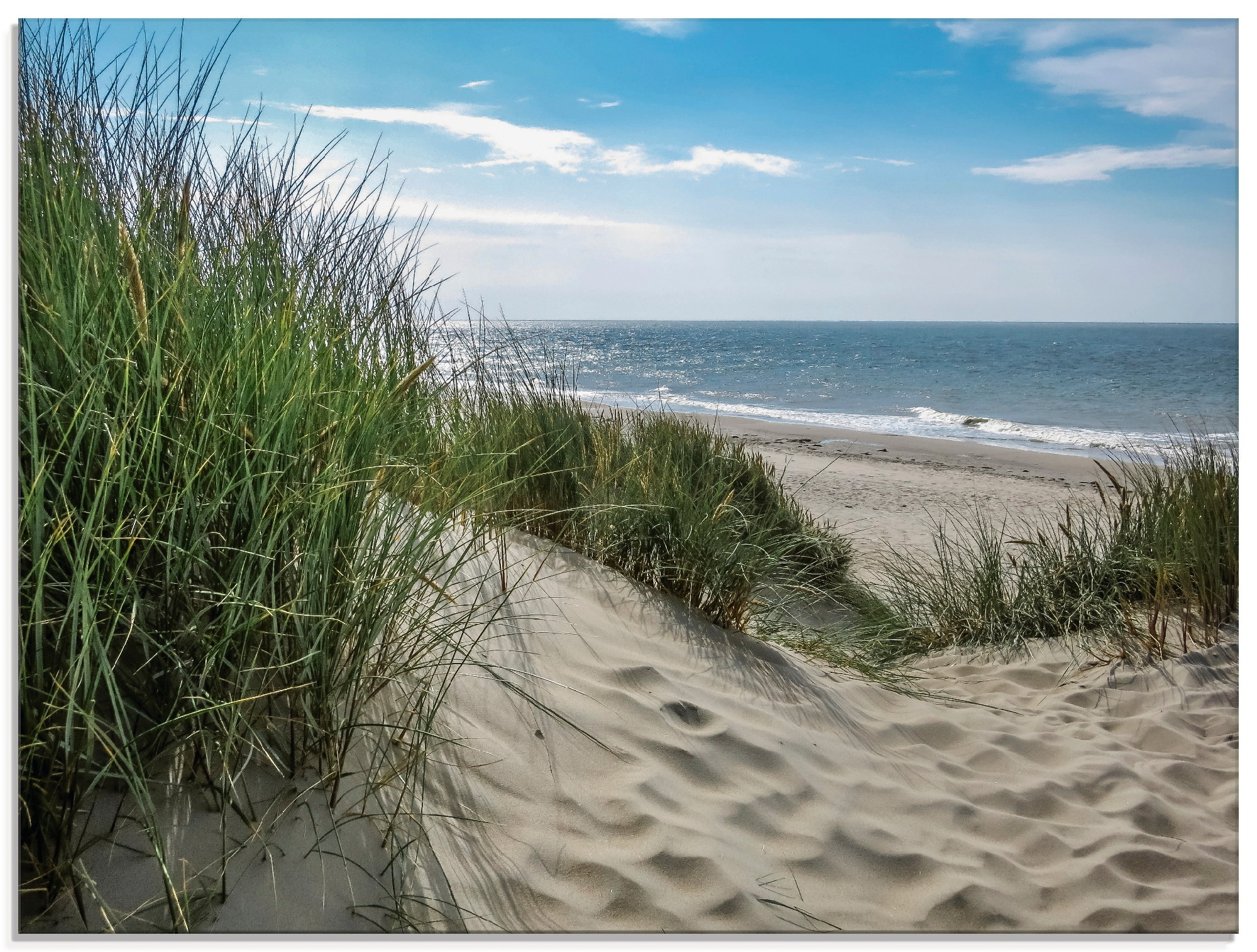 Image of Artland Glasbild "Dünenlandschaft im Sommer an der Nordsee" Strand 1 Stk. tlg. in verschiedenen Grössen