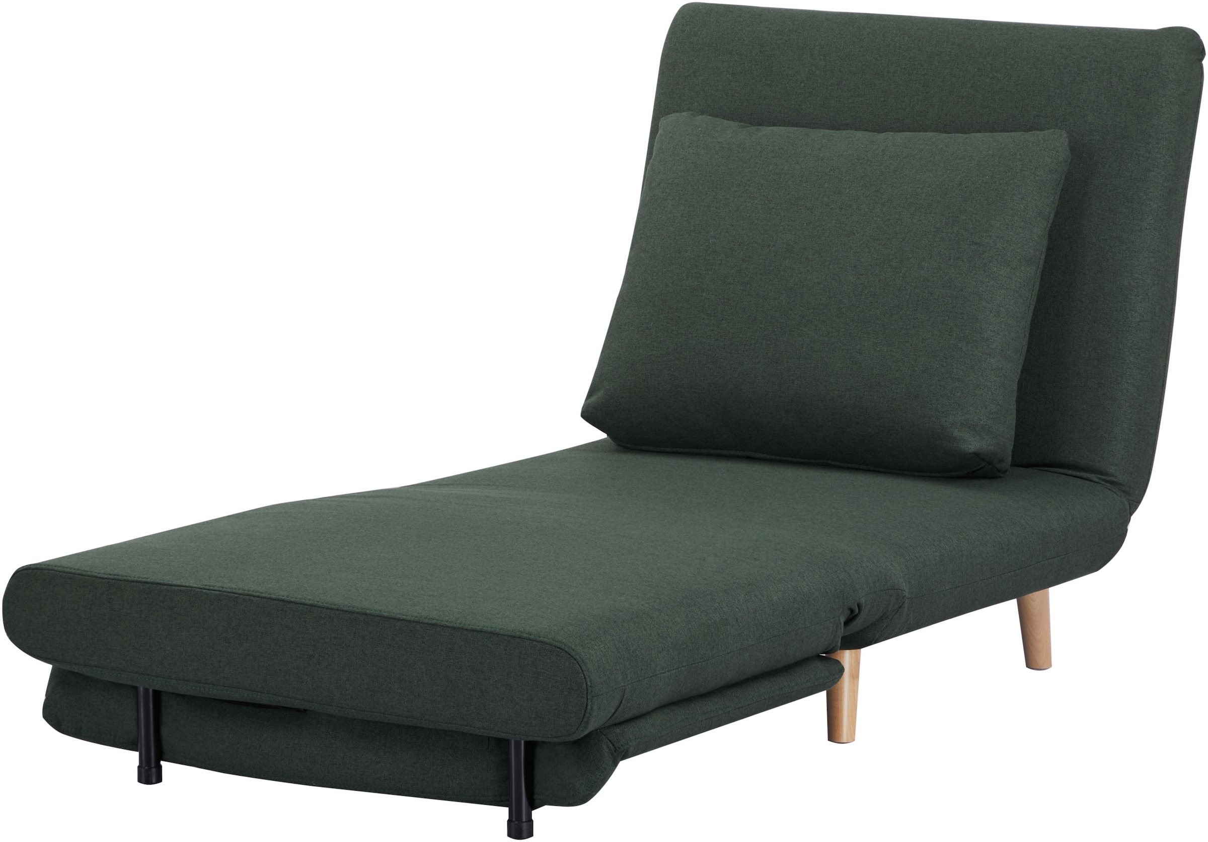 INOSIGN Sessel »AINSLEY«, wandelbar zum Gästebett, Schlafsofa, Webstoff u. Cord-Bezug